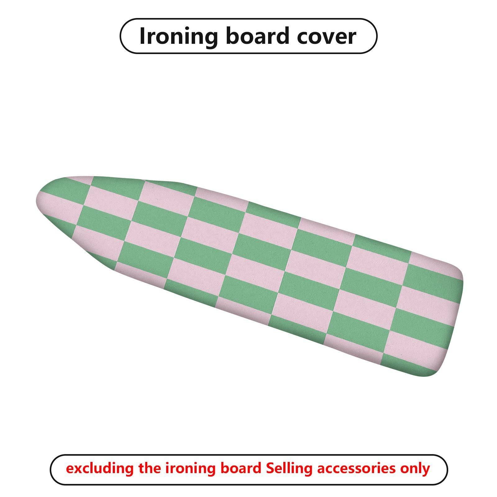 1-Piece Checkered Green Pink Pattern  Ironing Board Cover, Universal Size, Without Board
