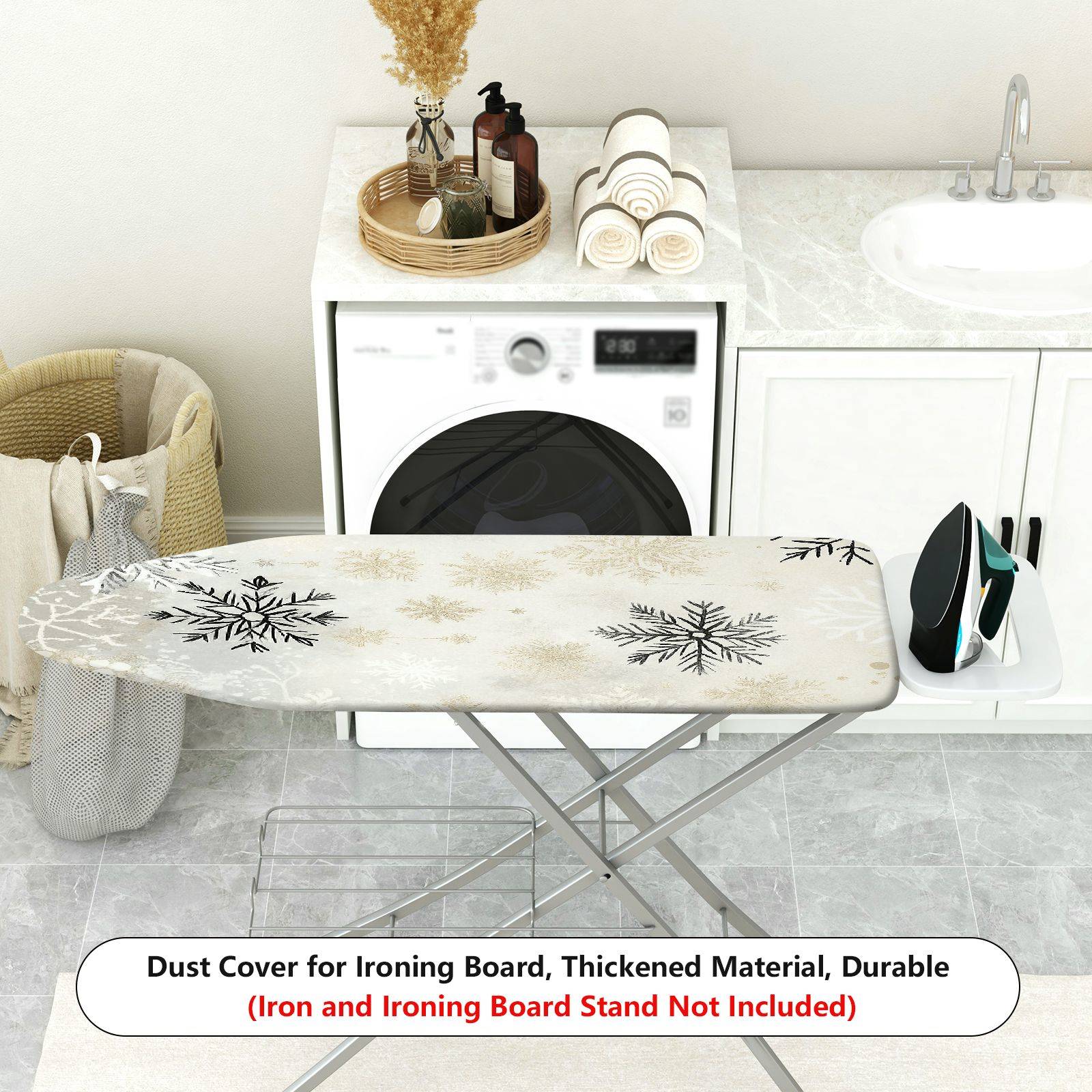 1-Piece Snowflake Christmas Winter  Ironing Board Cover, Universal Size, Without Board