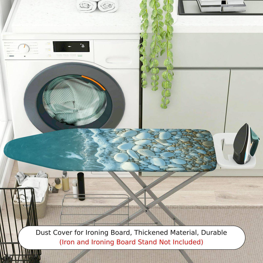 1-Piece Beach Ocean Pebble  Ironing Board Cover, Universal Size, Without Board