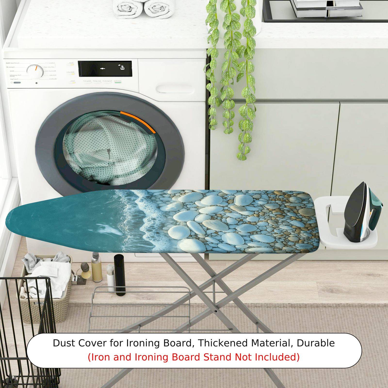 1-Piece Beach Ocean Pebble  Ironing Board Cover, Universal Size, Without Board