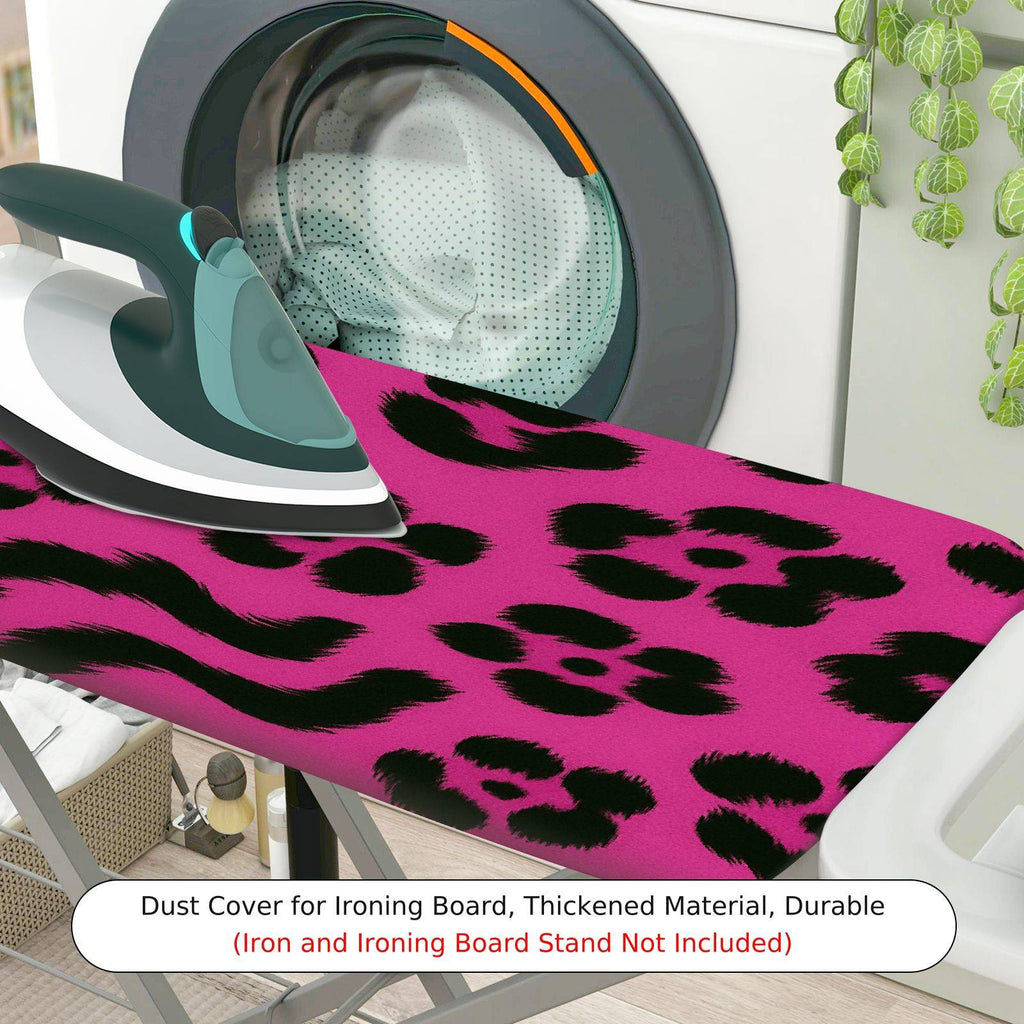 1-Piece Leopard print Pink Black  Ironing Board Cover, Universal Size, Without Board