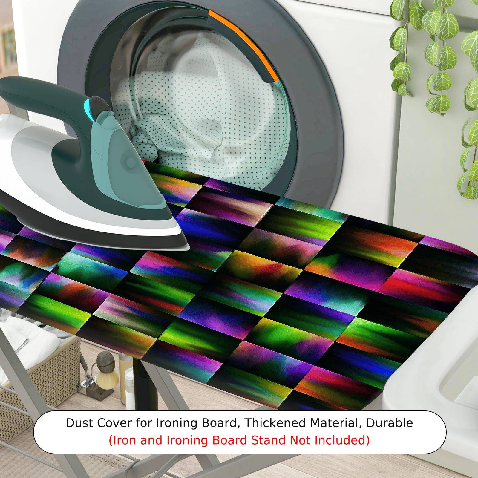 1-Piece Colorful Pattern Abstract Mosaic  Ironing Board Cover, Universal Size, Without Board