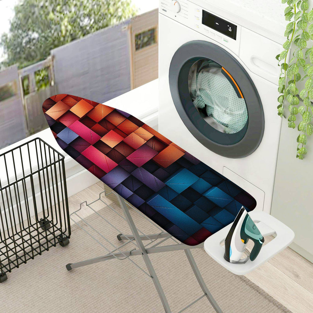 1-Piece Colorful Abstract Geometric Pattern  Ironing Board Cover, Universal Size, Without Board