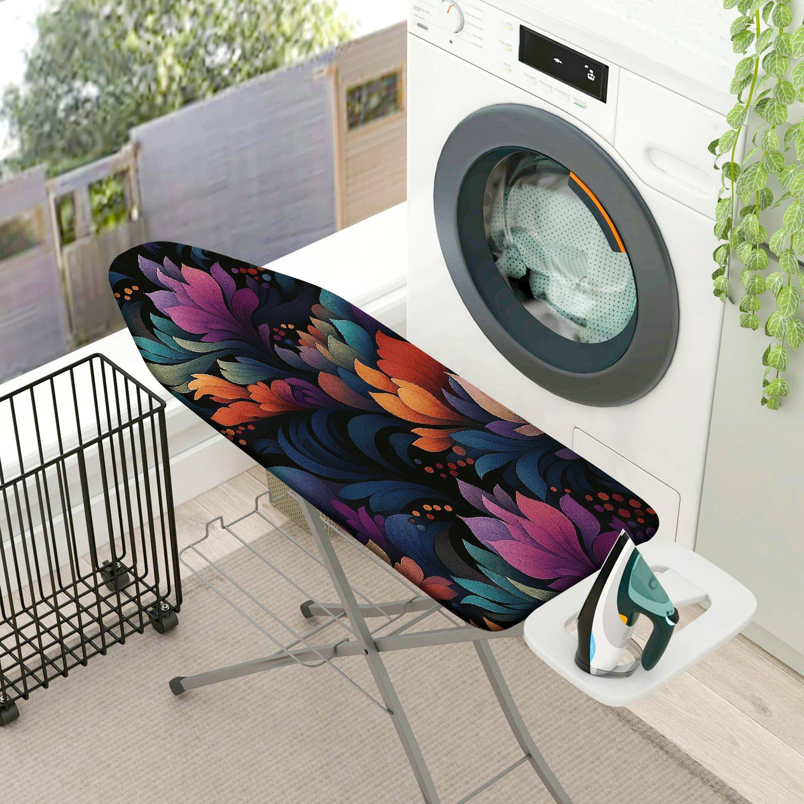 1-Piece Floral Abstract Colorful  Ironing Board Cover, Universal Size, Without Board