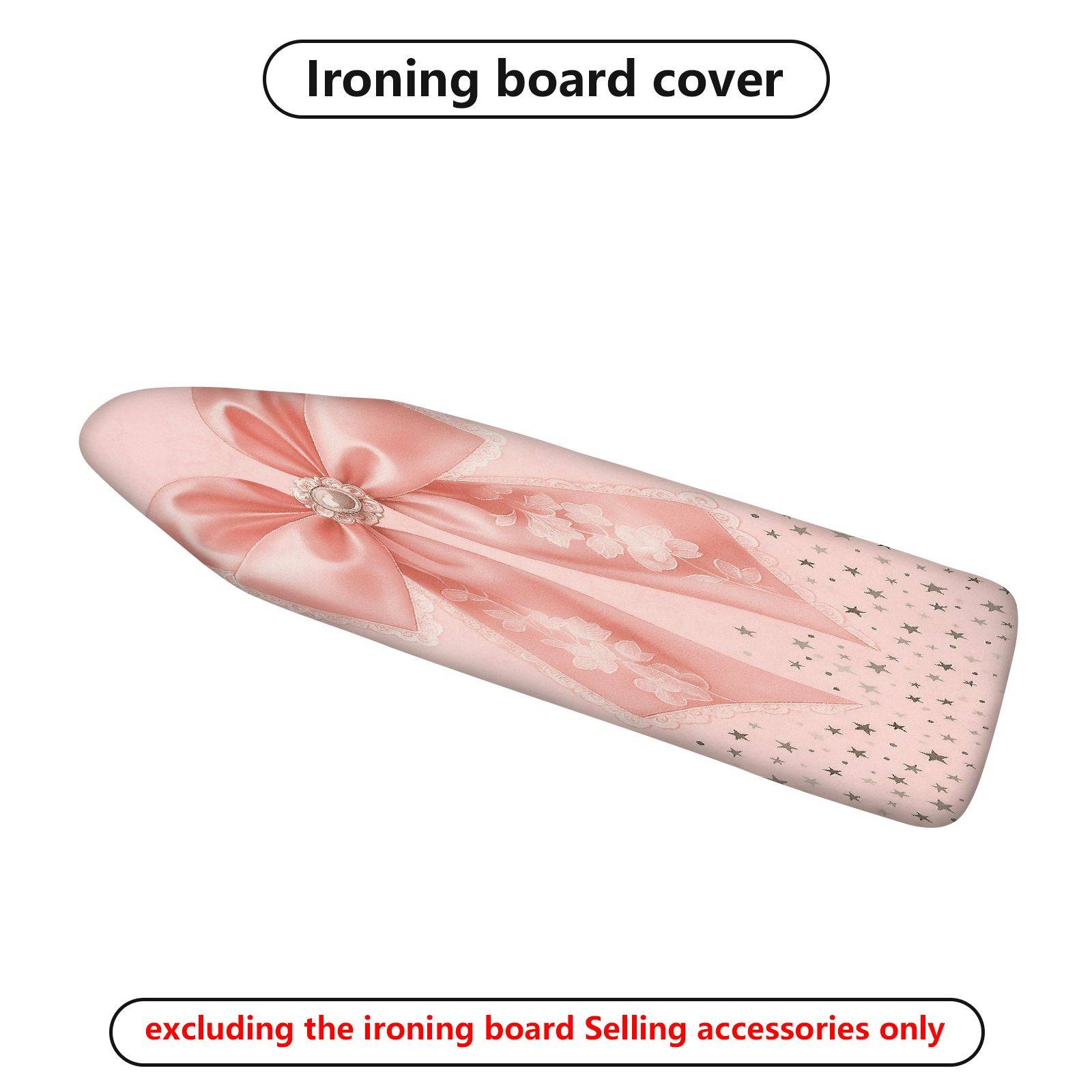 1-Piece Pink Bow Floral Star  Ironing Board Cover, Universal Size, Without Board