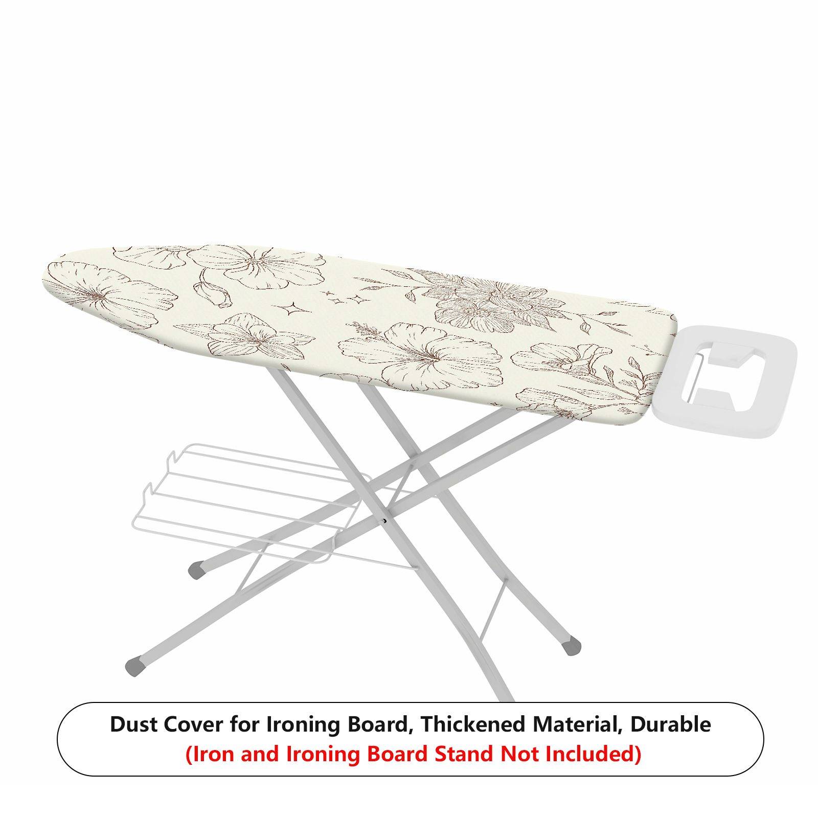 1-Piece Floral Pattern Beige Elegant  Ironing Board Cover, Universal Size, Without Board