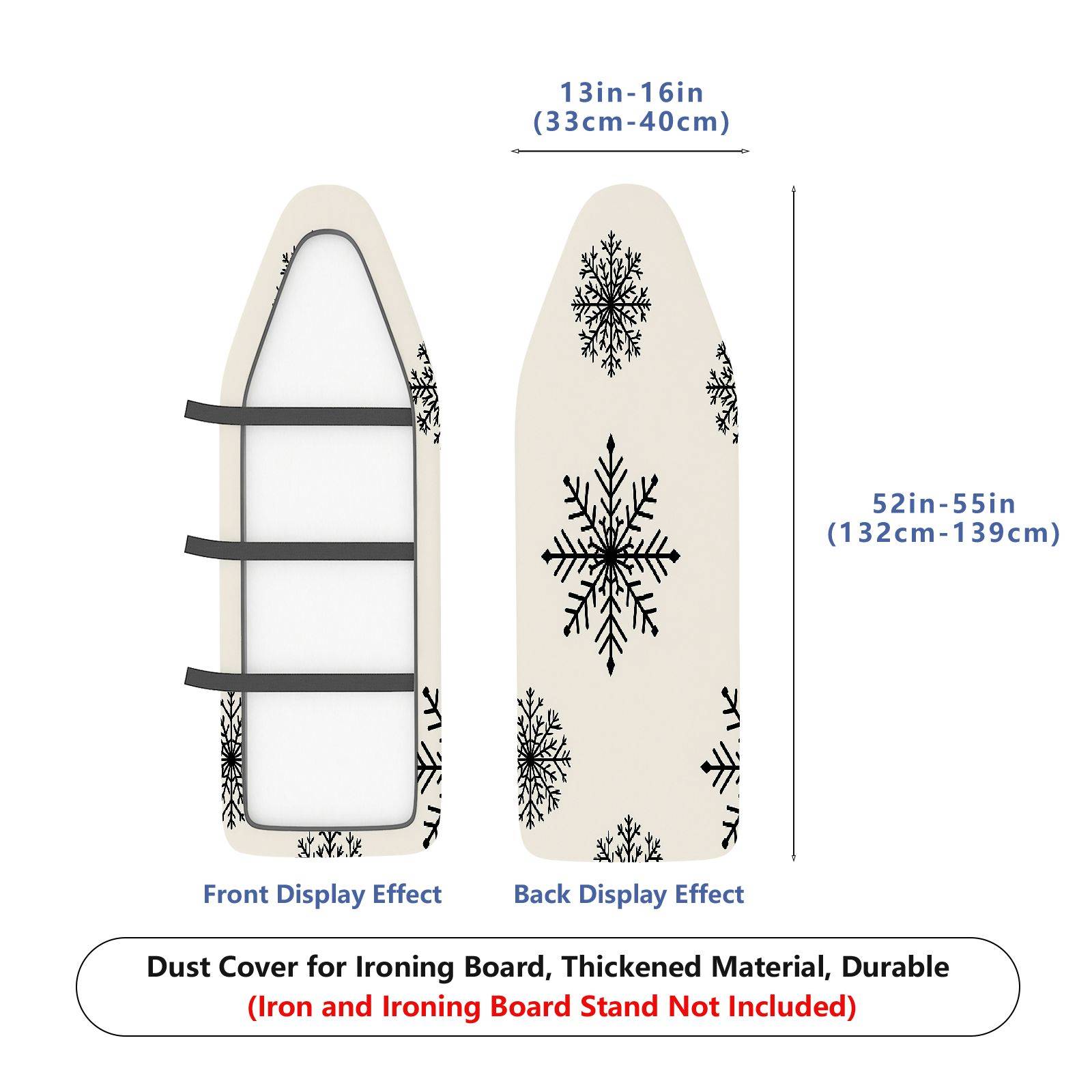 1-Piece Snowflake Pattern Christmas Winter  Ironing Board Cover, Universal Size, Without Board