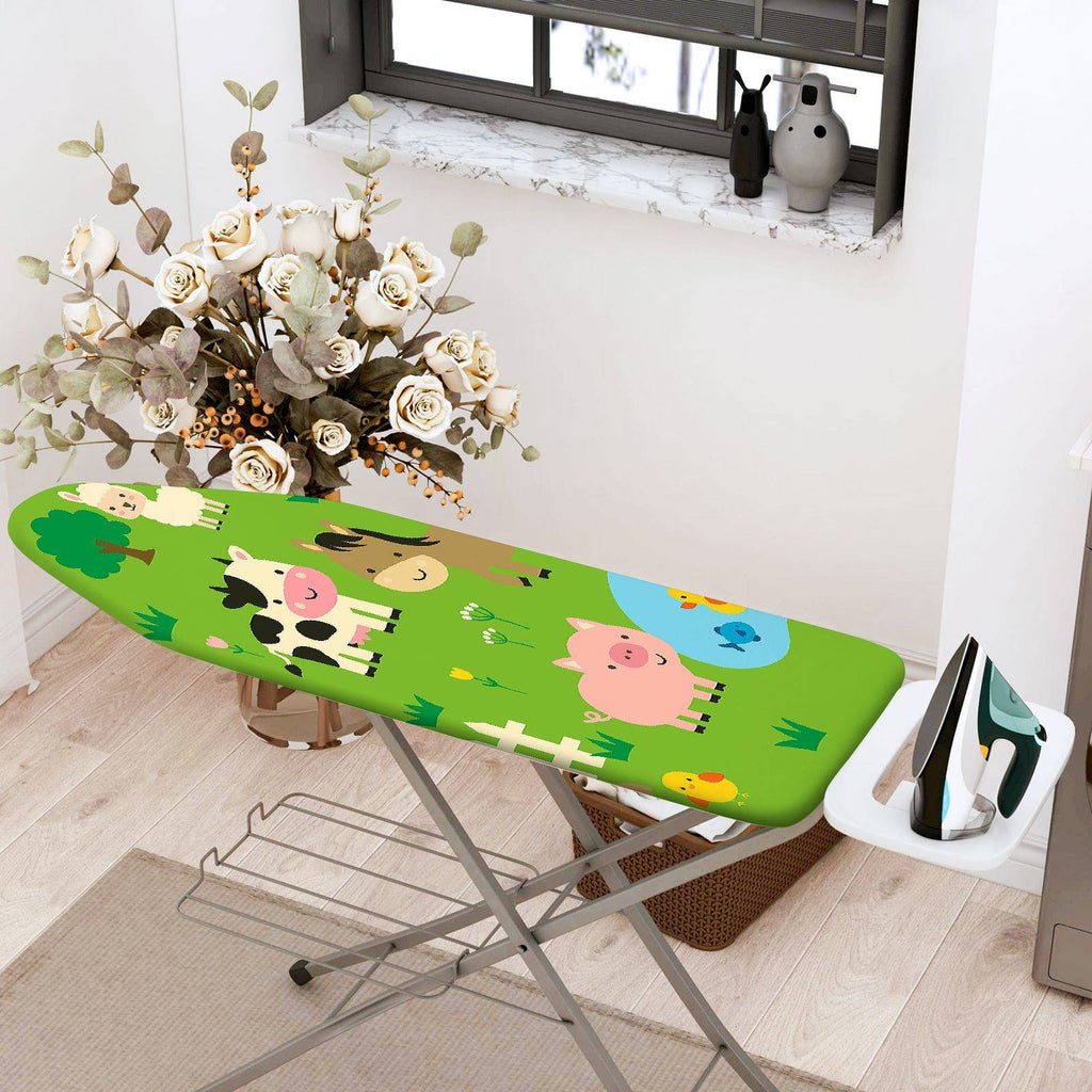 1-Piece Animal Farm Green  Ironing Board Cover, Universal Size, Without Board