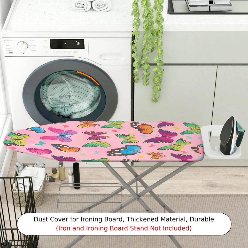 1-Piece Butterfly Colorful Pink  Ironing Board Cover, Universal Size, Without Board