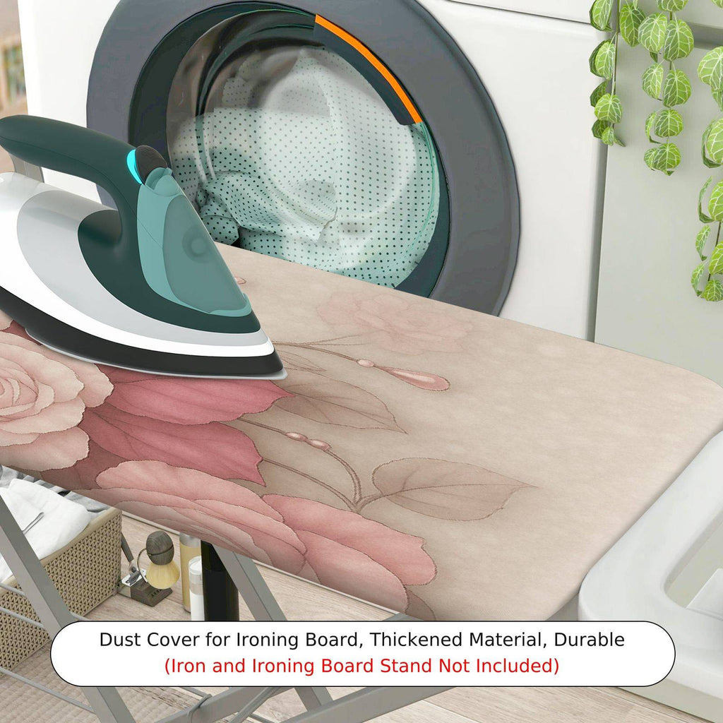 1-Piece Floral Rose Pink  Ironing Board Cover, Universal Size, Without Board