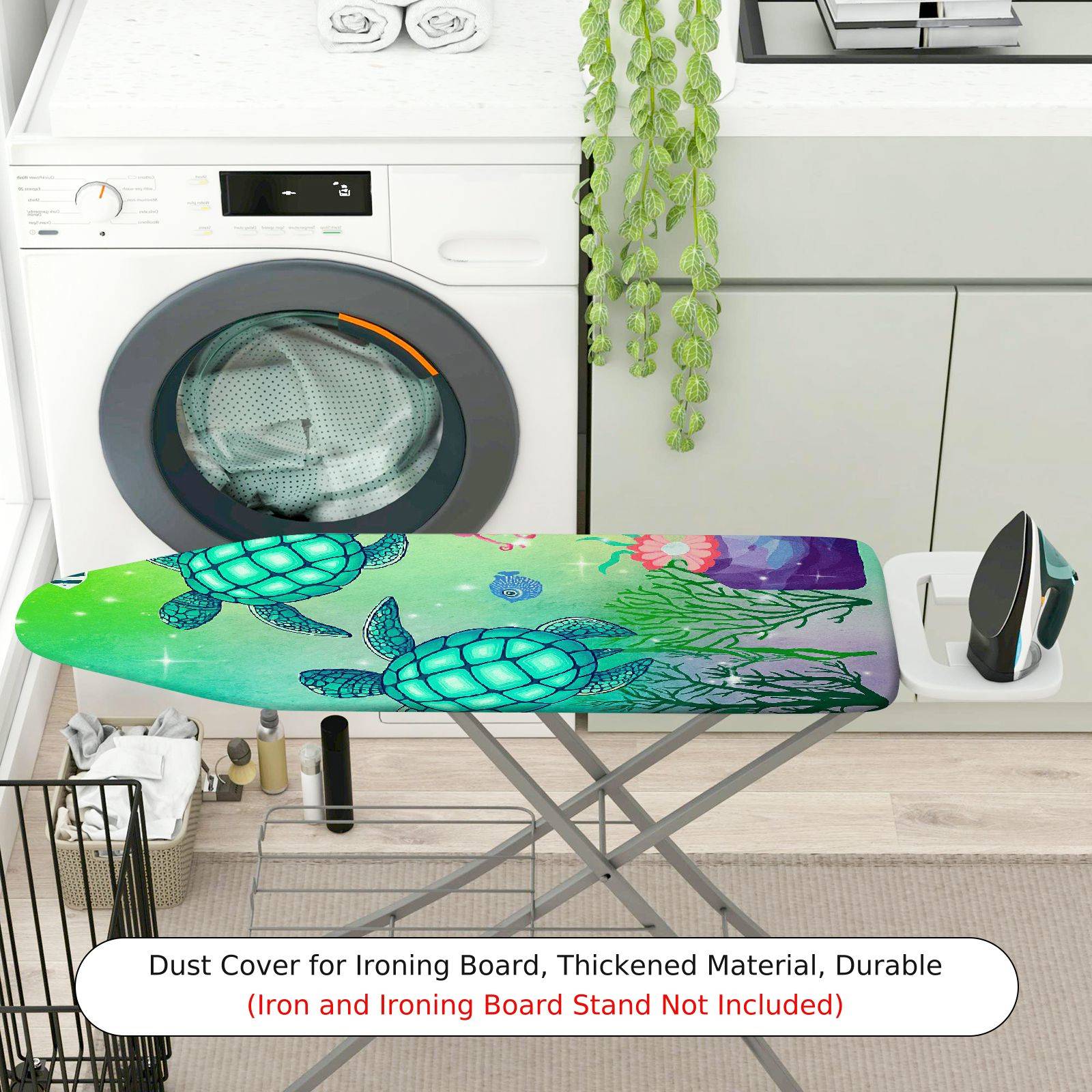 1-Piece Sea Turtle Ocean Aquatic Life  Ironing Board Cover, Universal Size, Without Board
