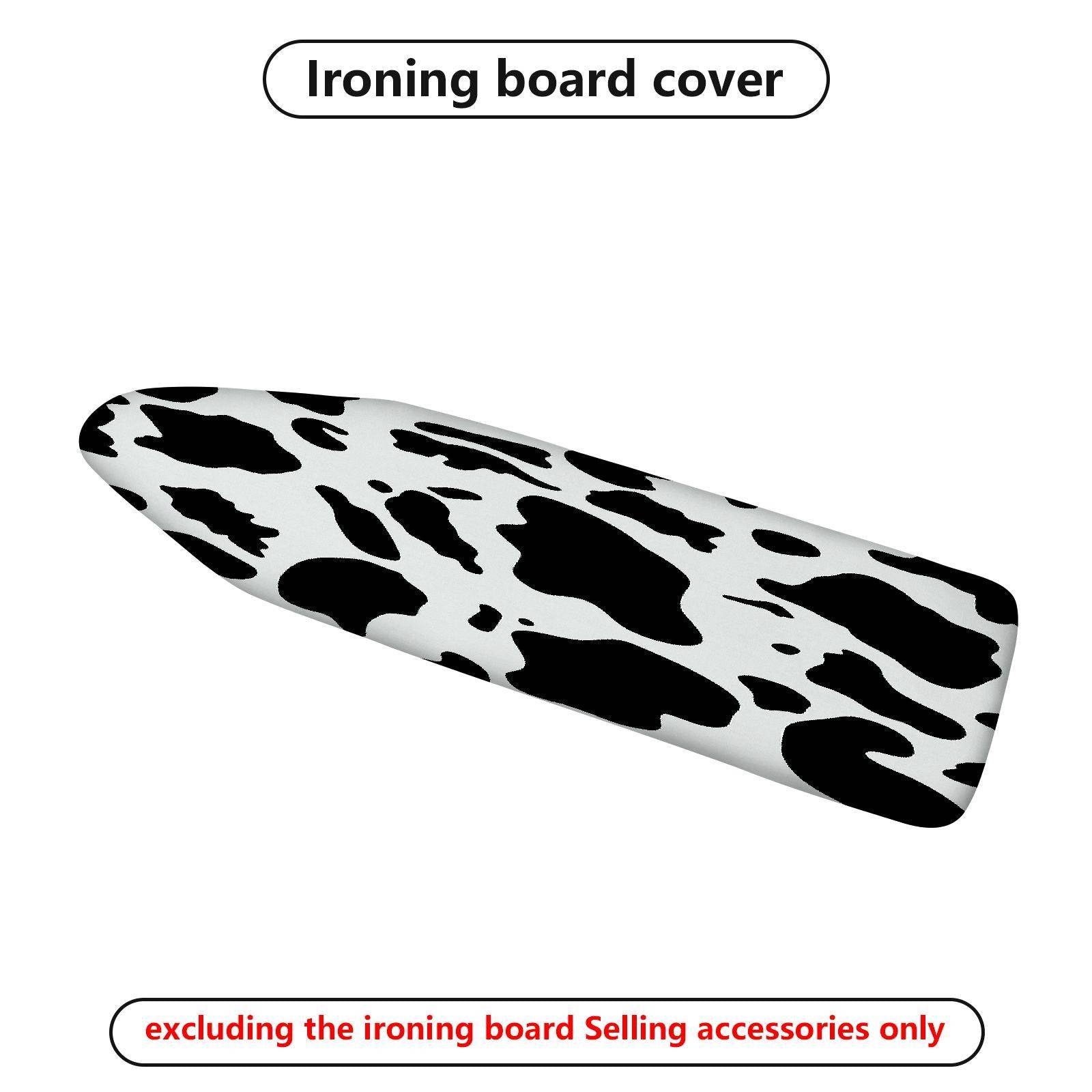 1-Piece Animal Print Black White Cow  Ironing Board Cover, Universal Size, Without Board