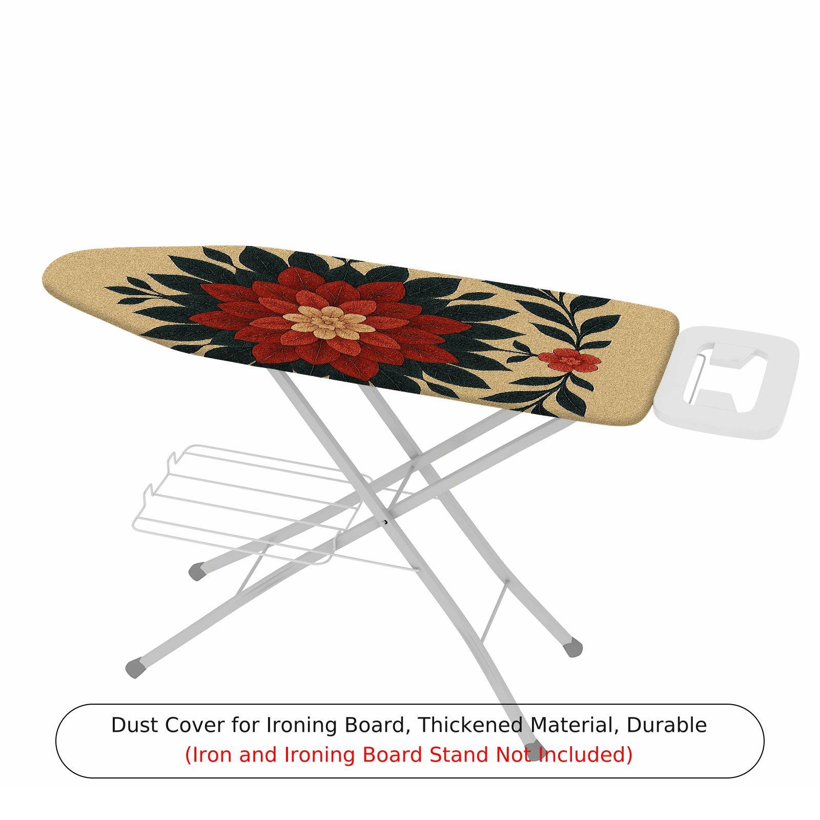 1-Piece Floral Red Green Beige  Ironing Board Cover, Universal Size, Without Board