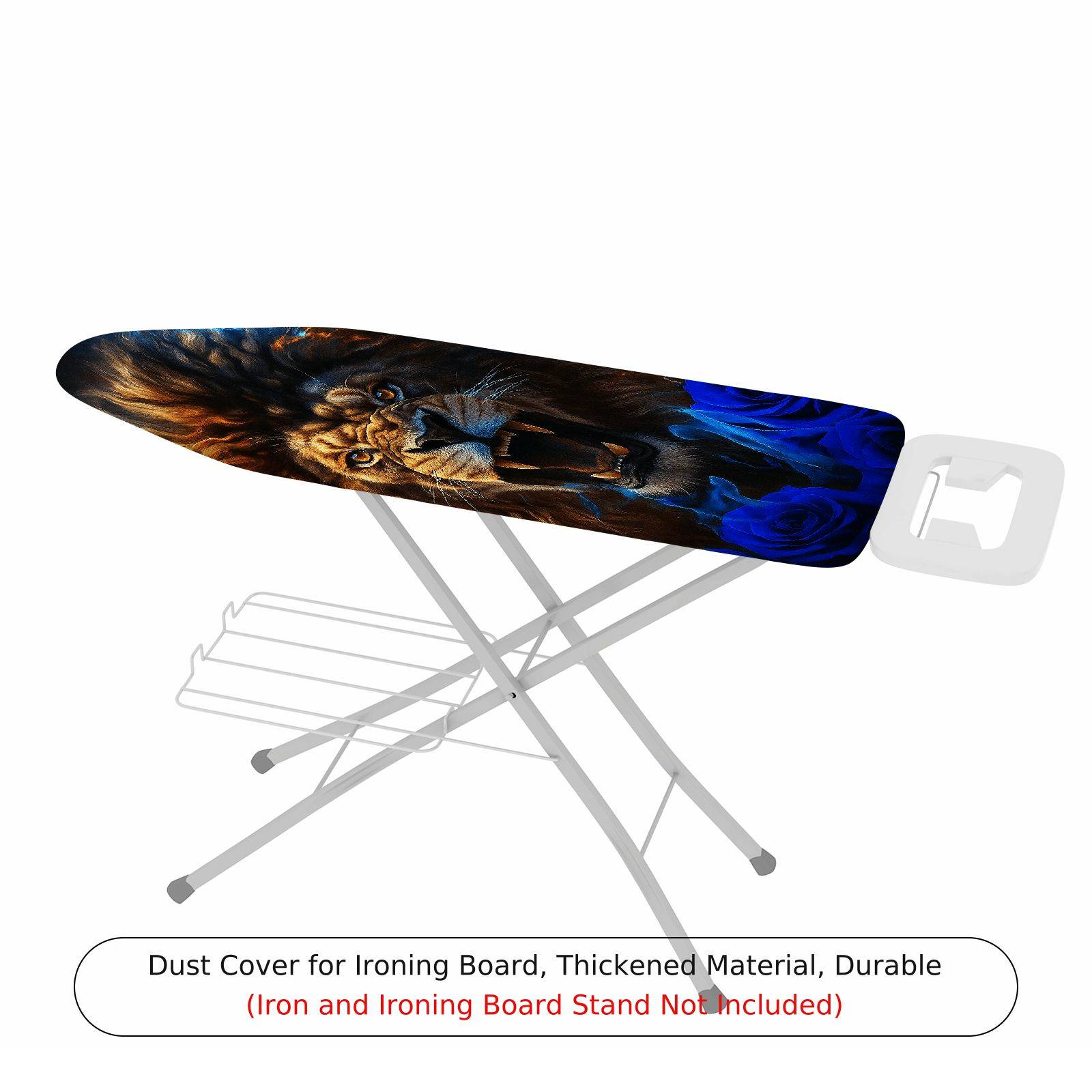 1-Piece Lion Blue Rose Abstract  Ironing Board Cover, Universal Size, Without Board