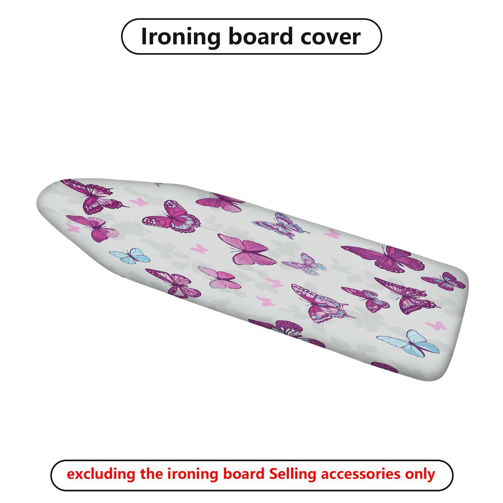 1-Piece Butterfly Pink Floral  Ironing Board Cover, Universal Size, Without Board