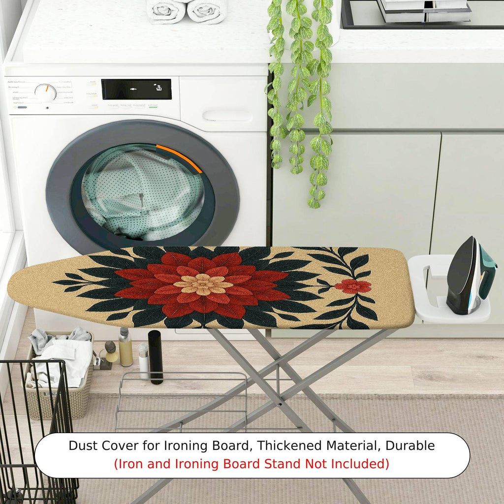 1-Piece Floral Red Green Beige  Ironing Board Cover, Universal Size, Without Board