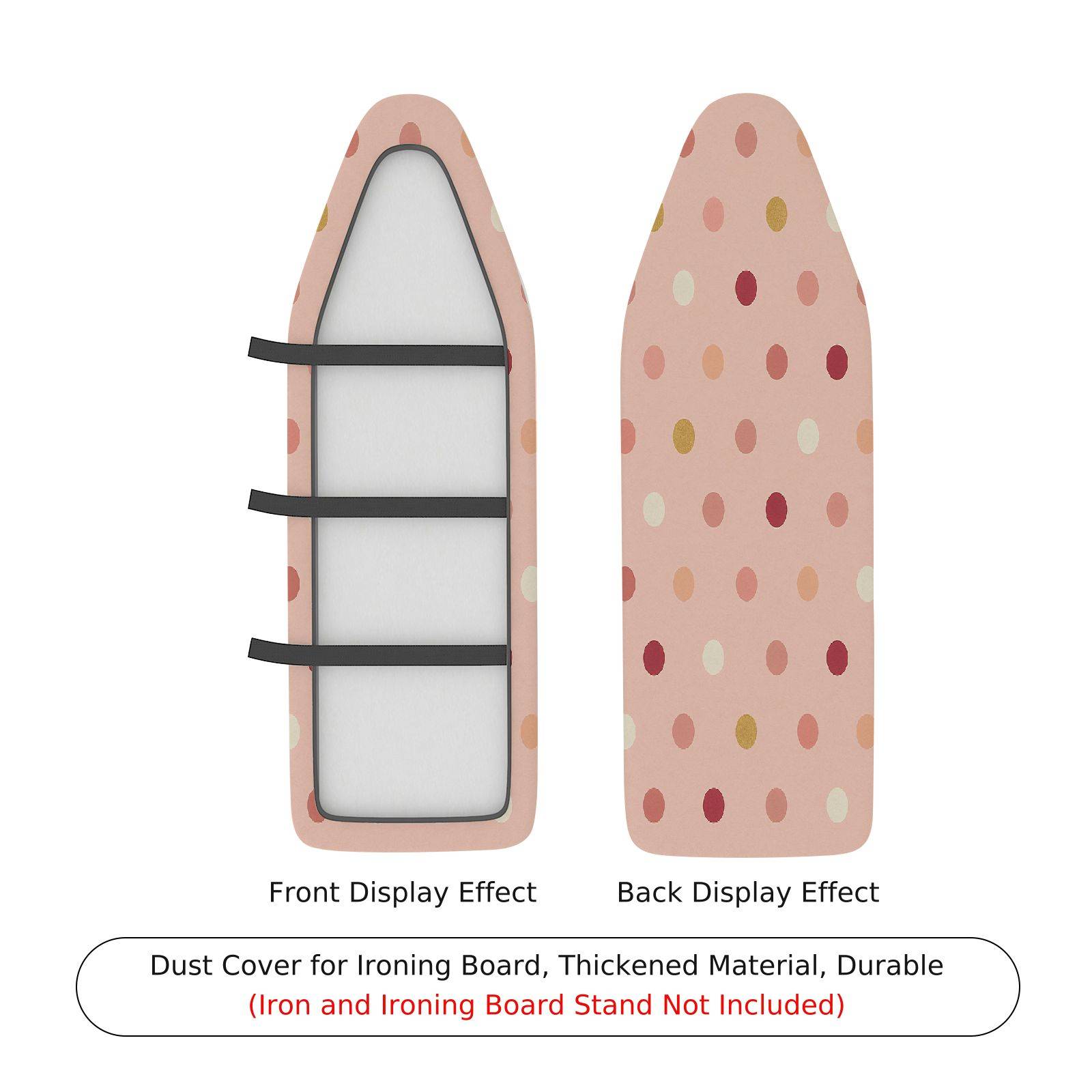1-Piece Polka Dot Pastel Pink  Ironing Board Cover, Universal Size, Without Board