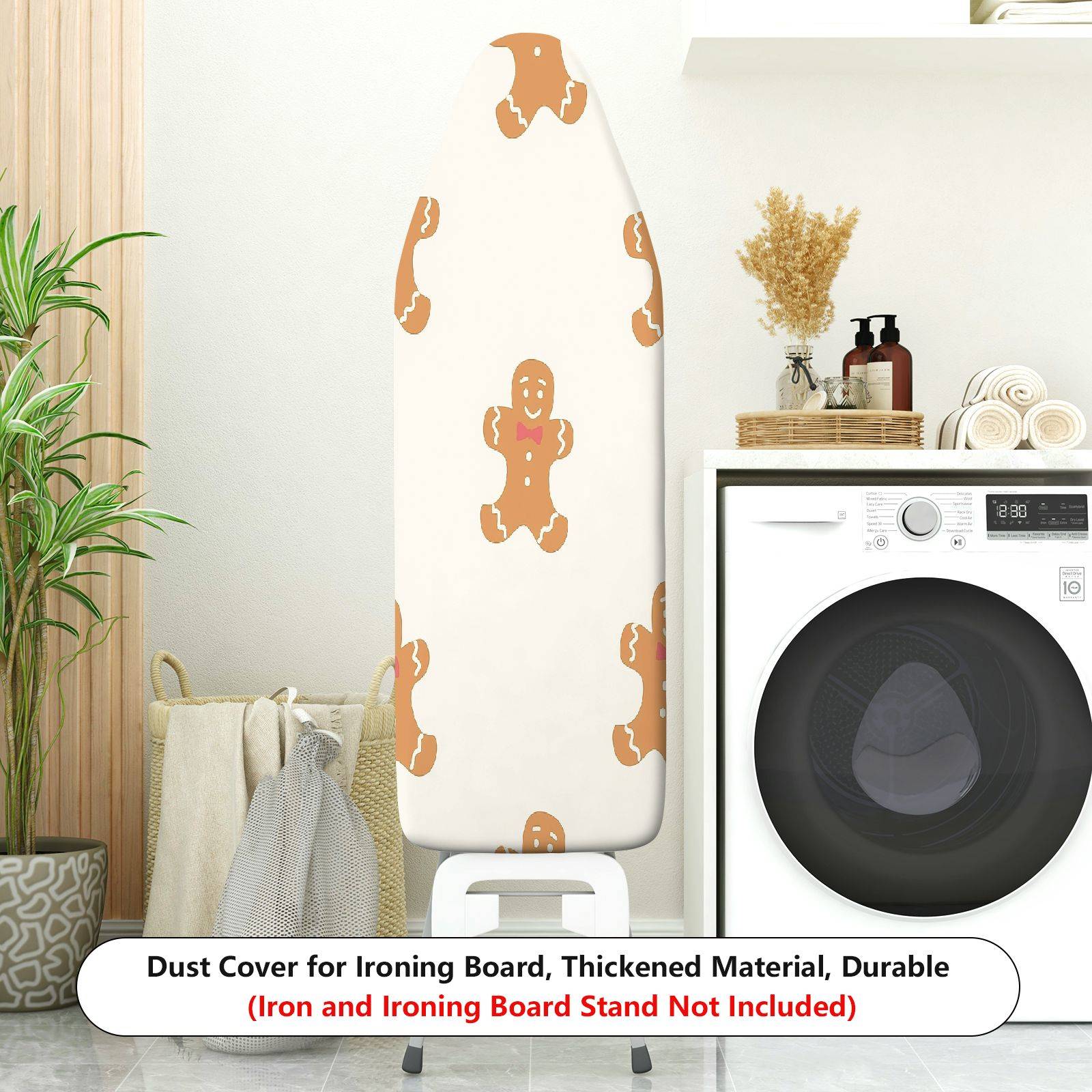 1-Piece Gingerbread Cookie Festive Holiday Christmas  Ironing Board Cover, Universal Size, Without Board