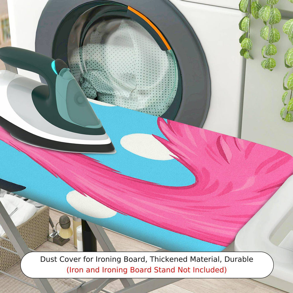 1-Piece Pink Flamingo Dot Flower  Ironing Board Cover, Universal Size, Without Board