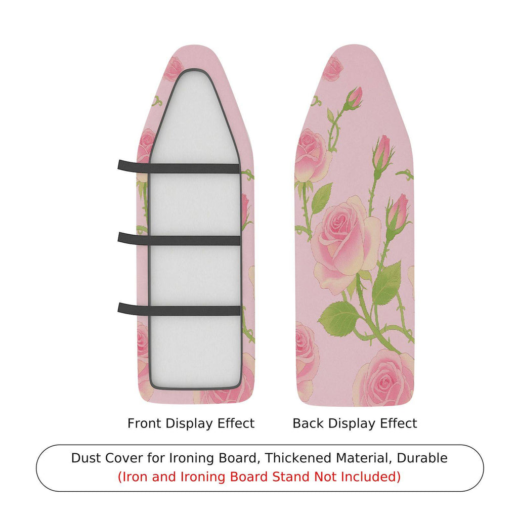 1-Piece Floral Pink Rose  Ironing Board Cover, Universal Size, Without Board