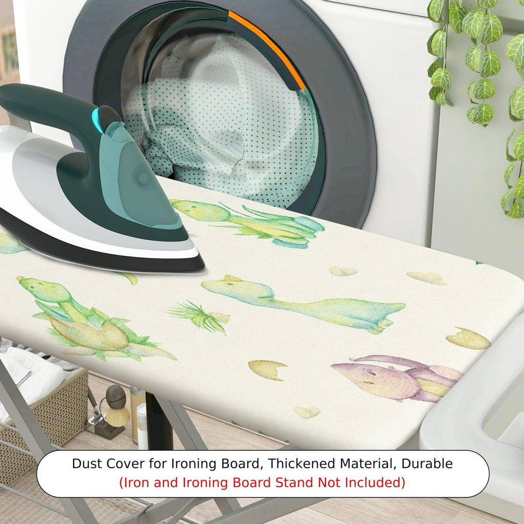 1-Piece Dinosaur Green Plants Animal  Ironing Board Cover, Universal Size, Without Board