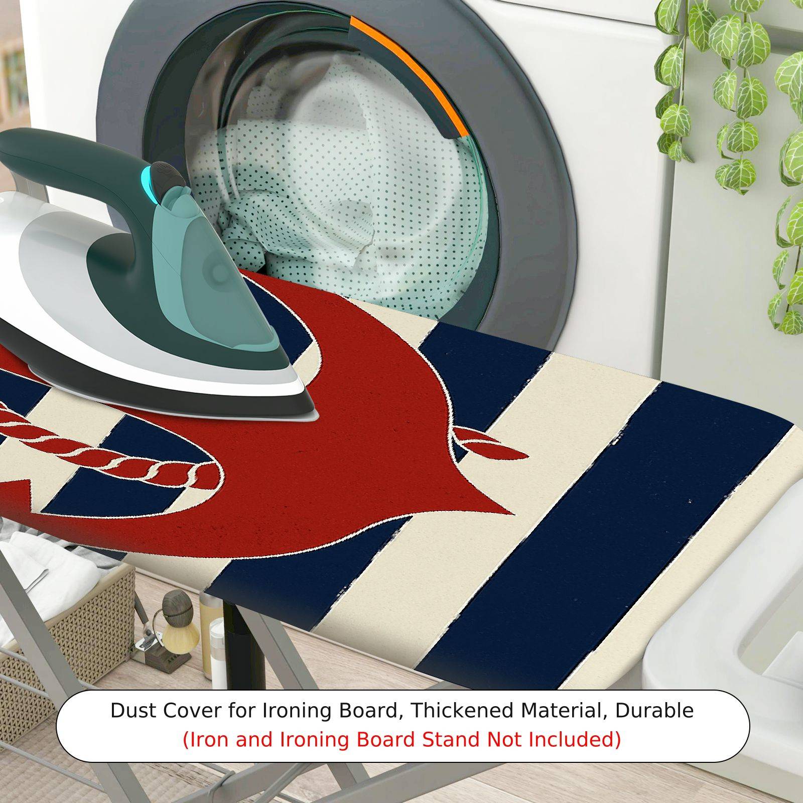 1-Piece Ocean Navy Stripe  Ironing Board Cover, Universal Size, Without Board