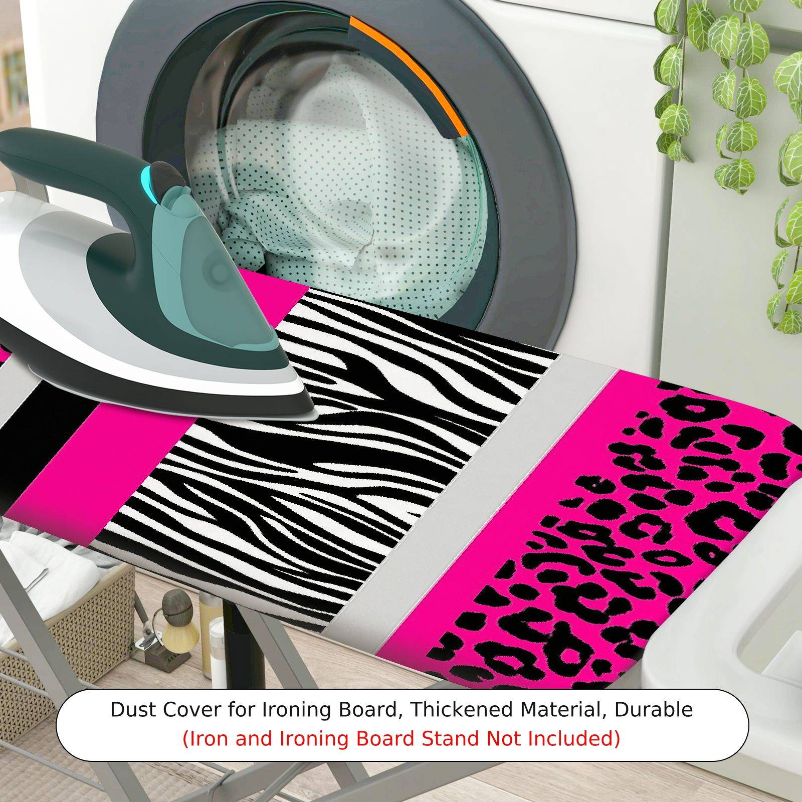 1-Piece Zebra Leopard Pink  Ironing Board Cover, Universal Size, Without Board