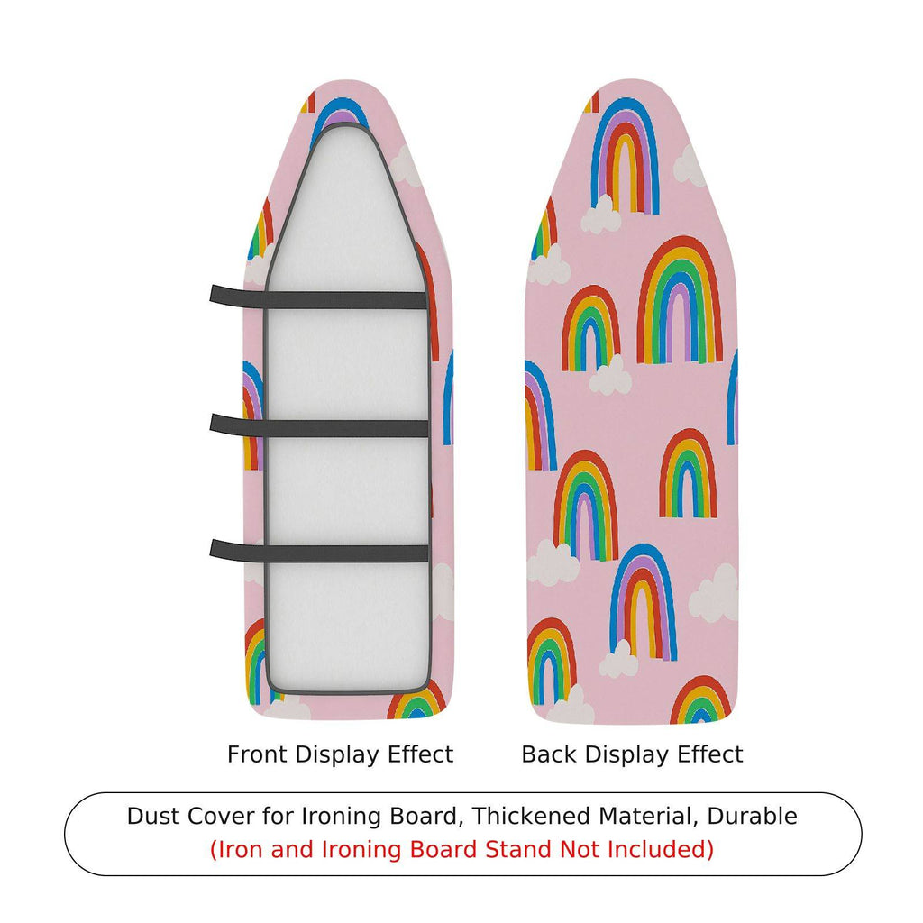 1-Piece Rainbow Clouds Pink  Ironing Board Cover, Universal Size, Without Board