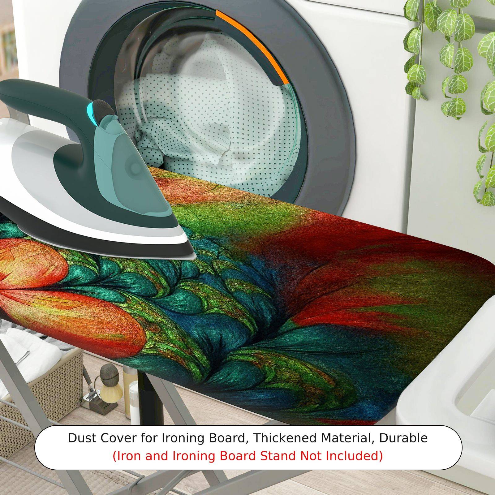 1-Piece Abstract Colorful Floral  Ironing Board Cover, Universal Size, Without Board