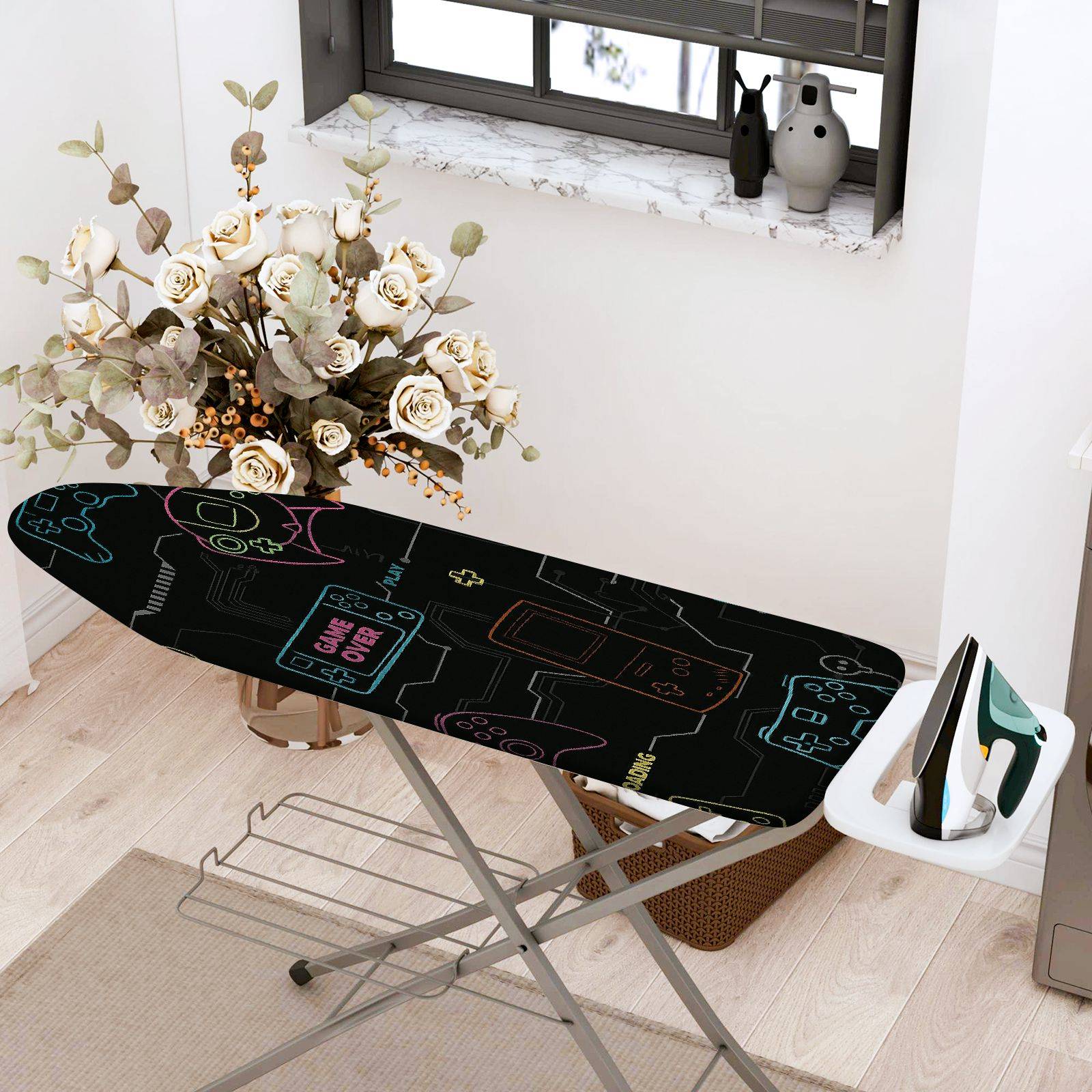 1-Piece Game Console Controller Retro  Ironing Board Cover, Universal Size, Without Board
