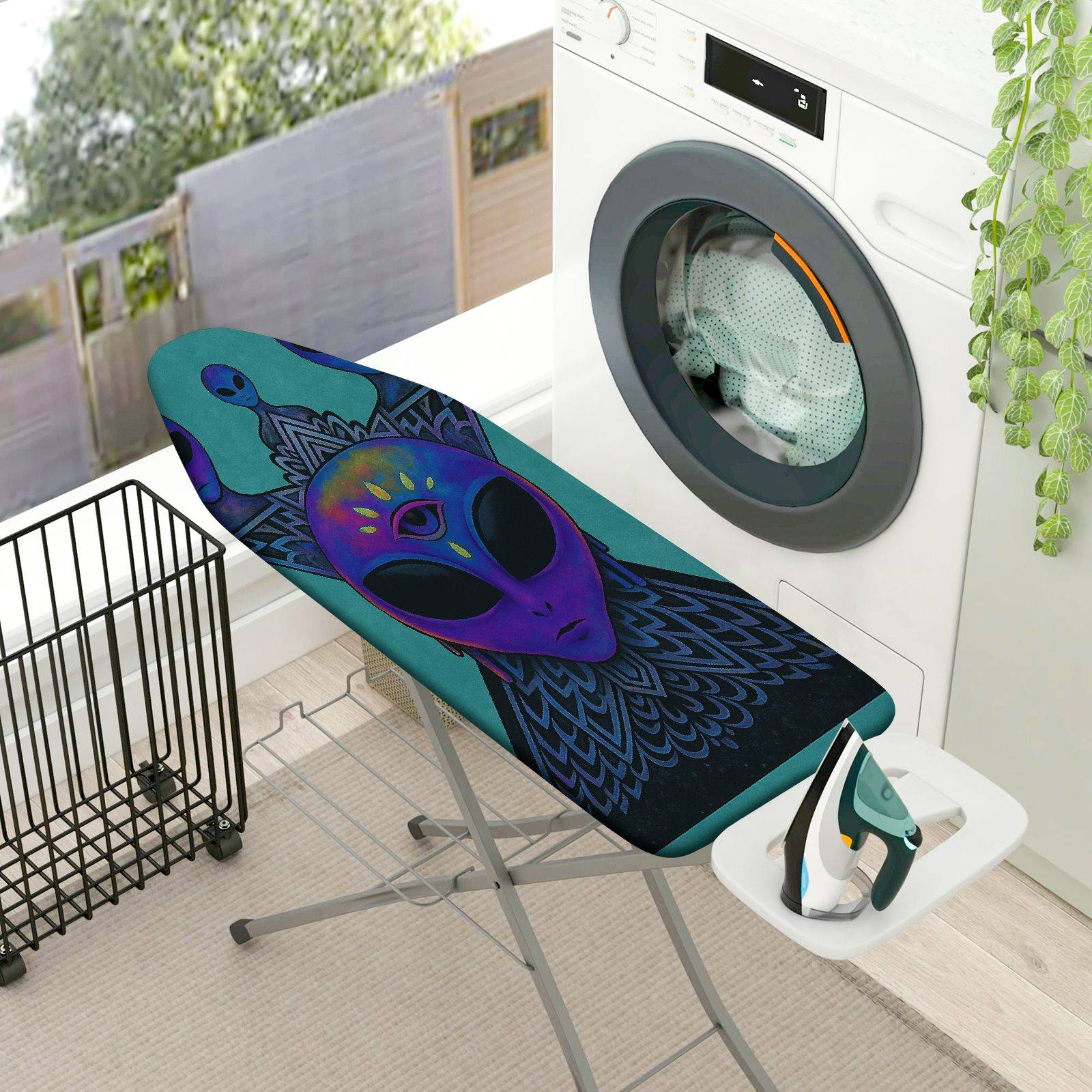 1-Piece Alien Space Galaxy  Ironing Board Cover, Universal Size, Without Board