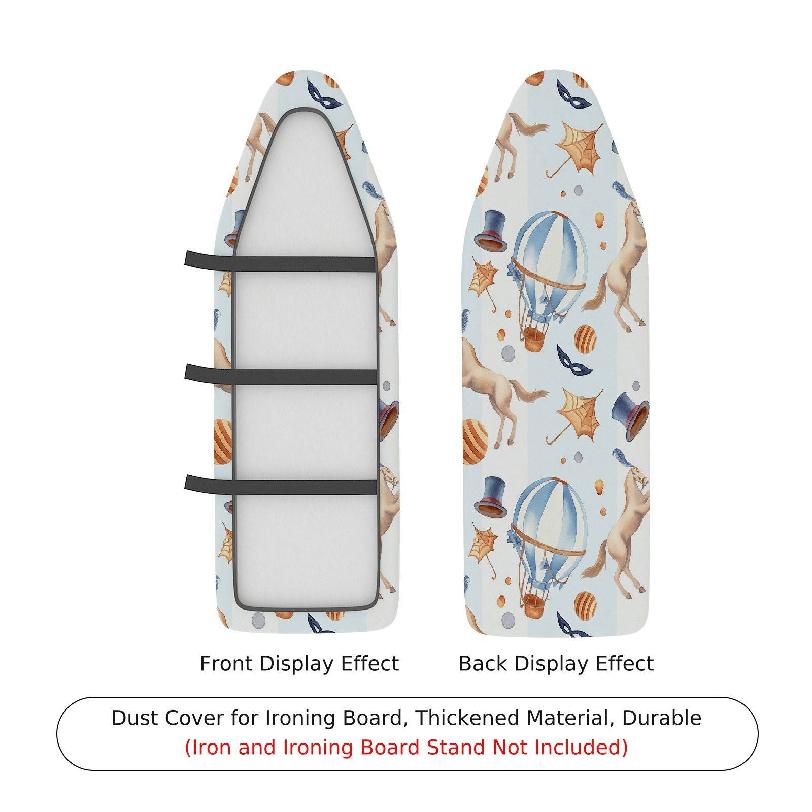 1-Piece Animals Hot Air Balloon Stars  Ironing Board Cover, Universal Size, Without Board