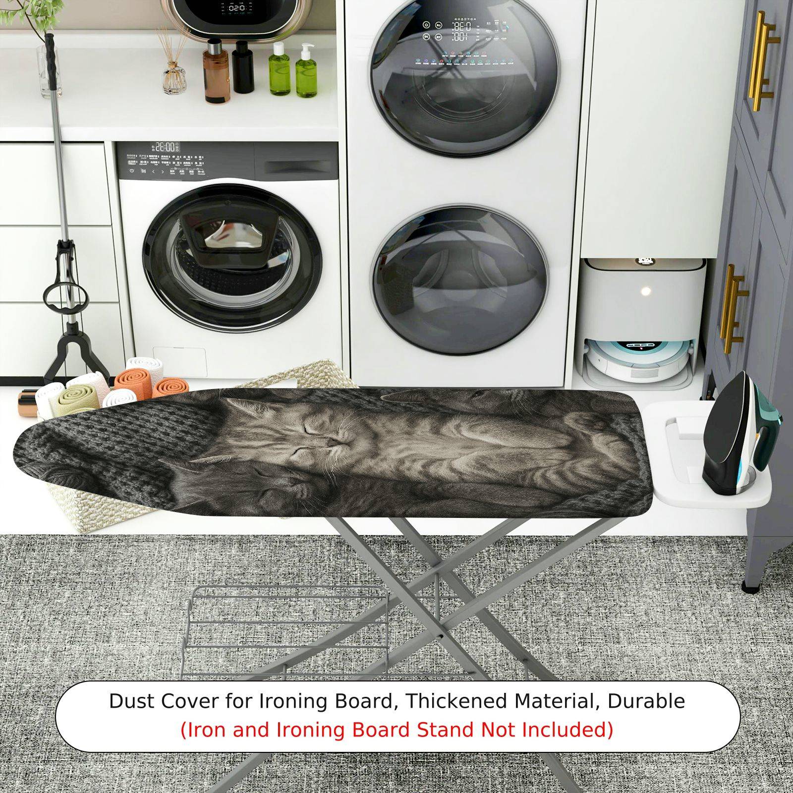 1-Piece Cat Animal Sleeping  Ironing Board Cover, Universal Size, Without Board