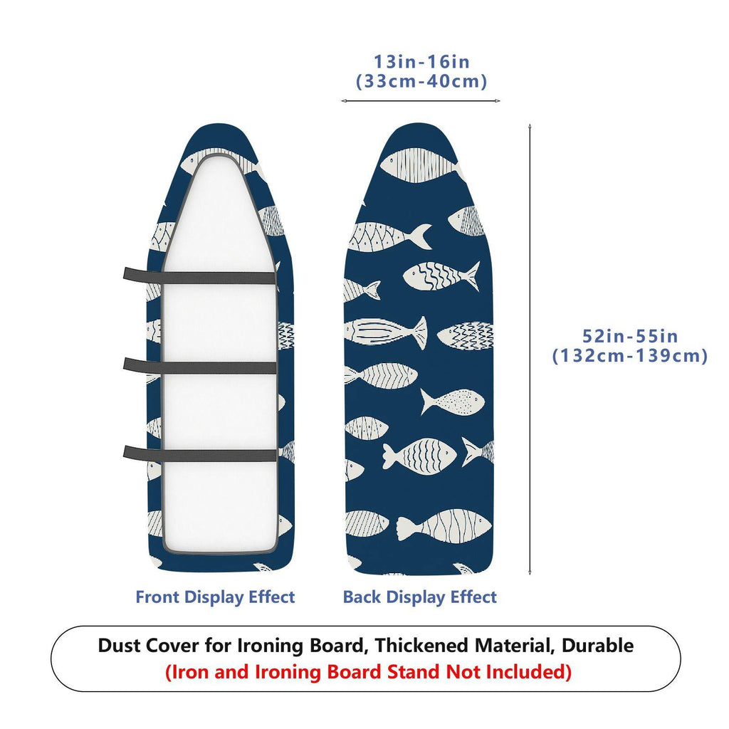 1-Piece Fish Pattern Ocean Nautical  Ironing Board Cover, Universal Size, Without Board