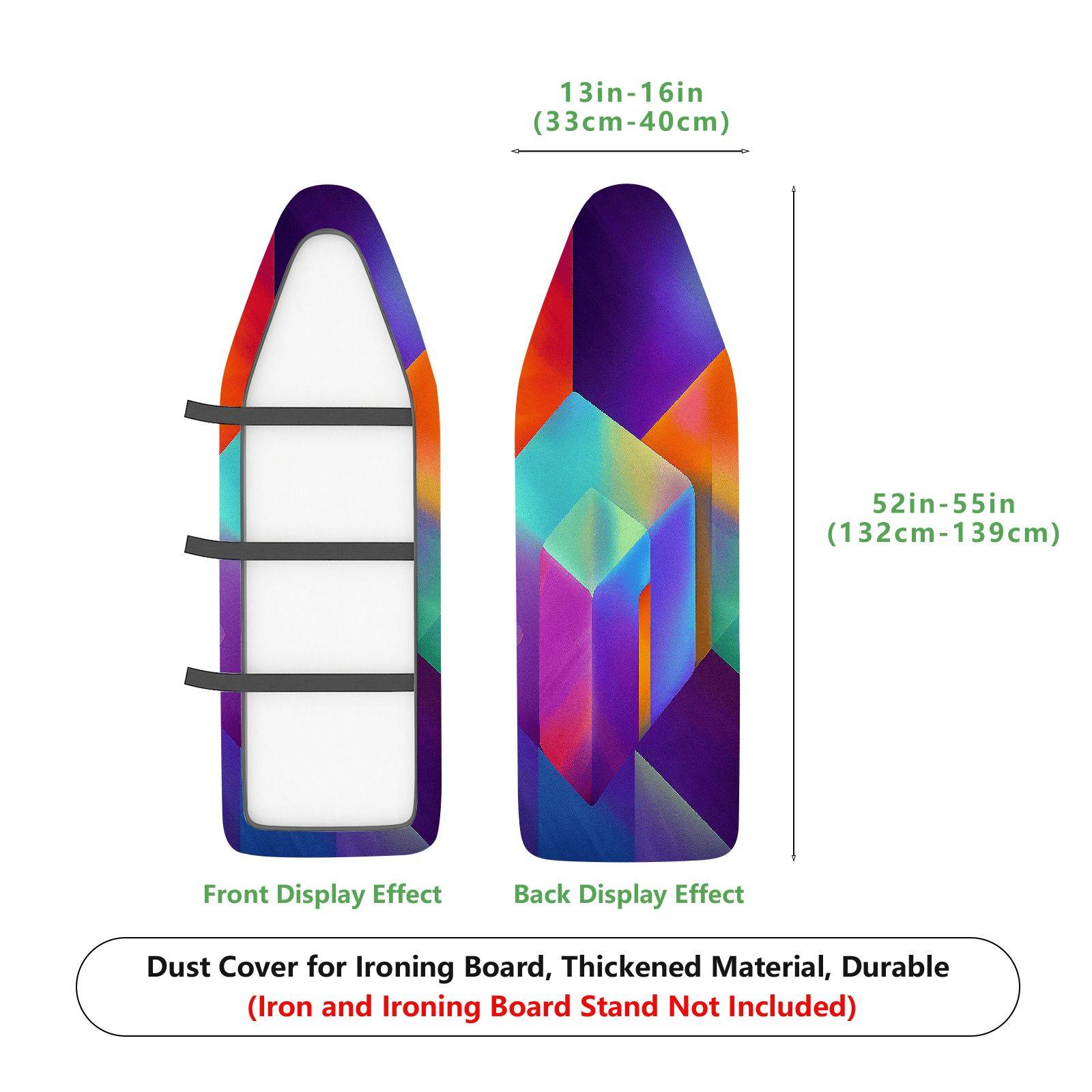1-Piece Colorful Geometric Abstract  Ironing Board Cover, Universal Size, Without Board