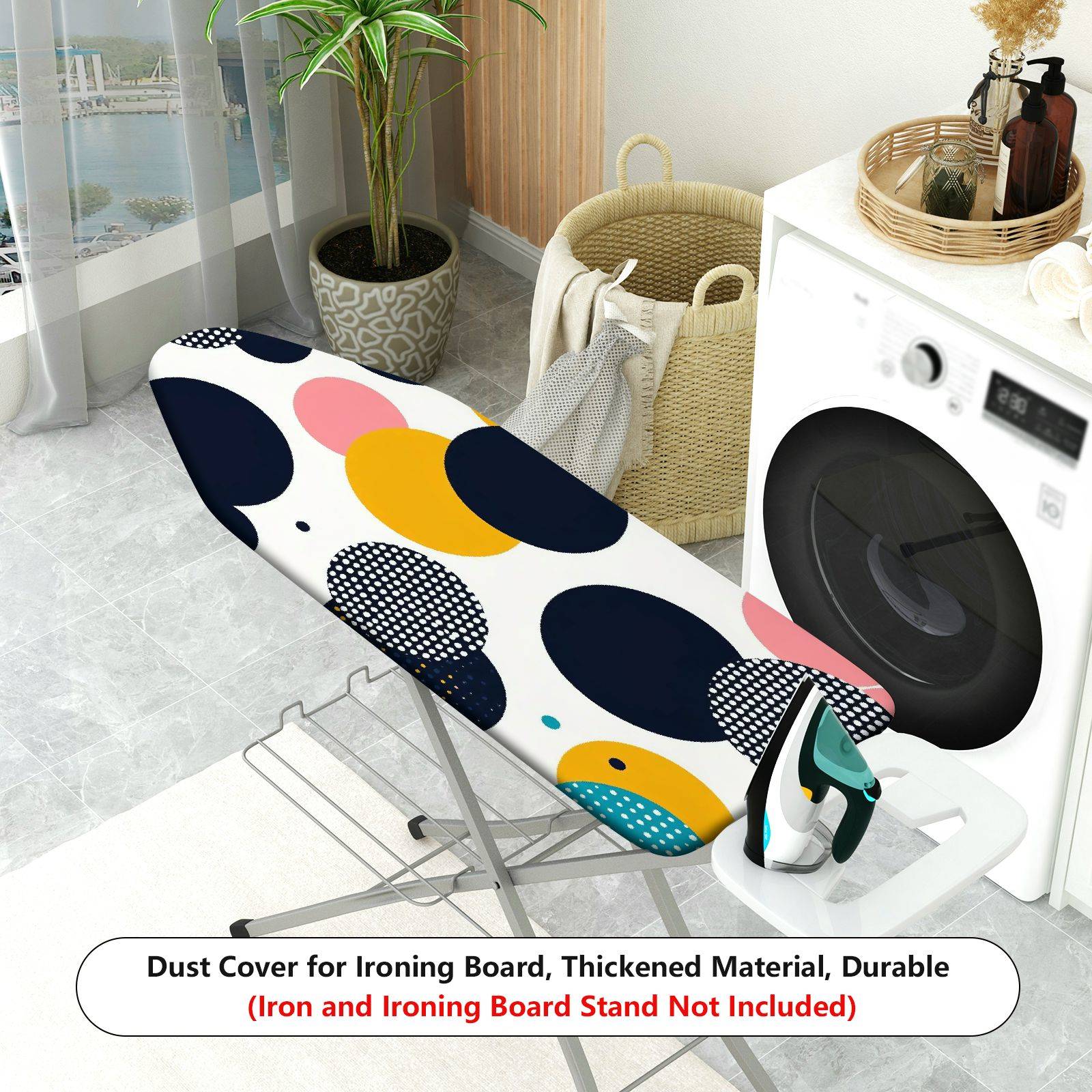 1-Piece Abstract Pattern Colorful Circle Modern  Ironing Board Cover, Universal Size, Without Board