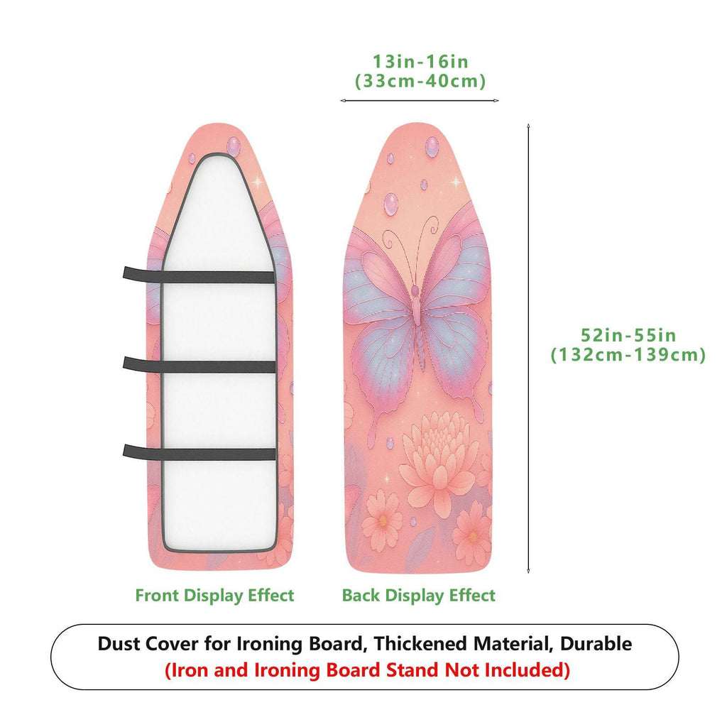 1-Piece Butterfly Floral Pink  Ironing Board Cover, Universal Size, Without Board
