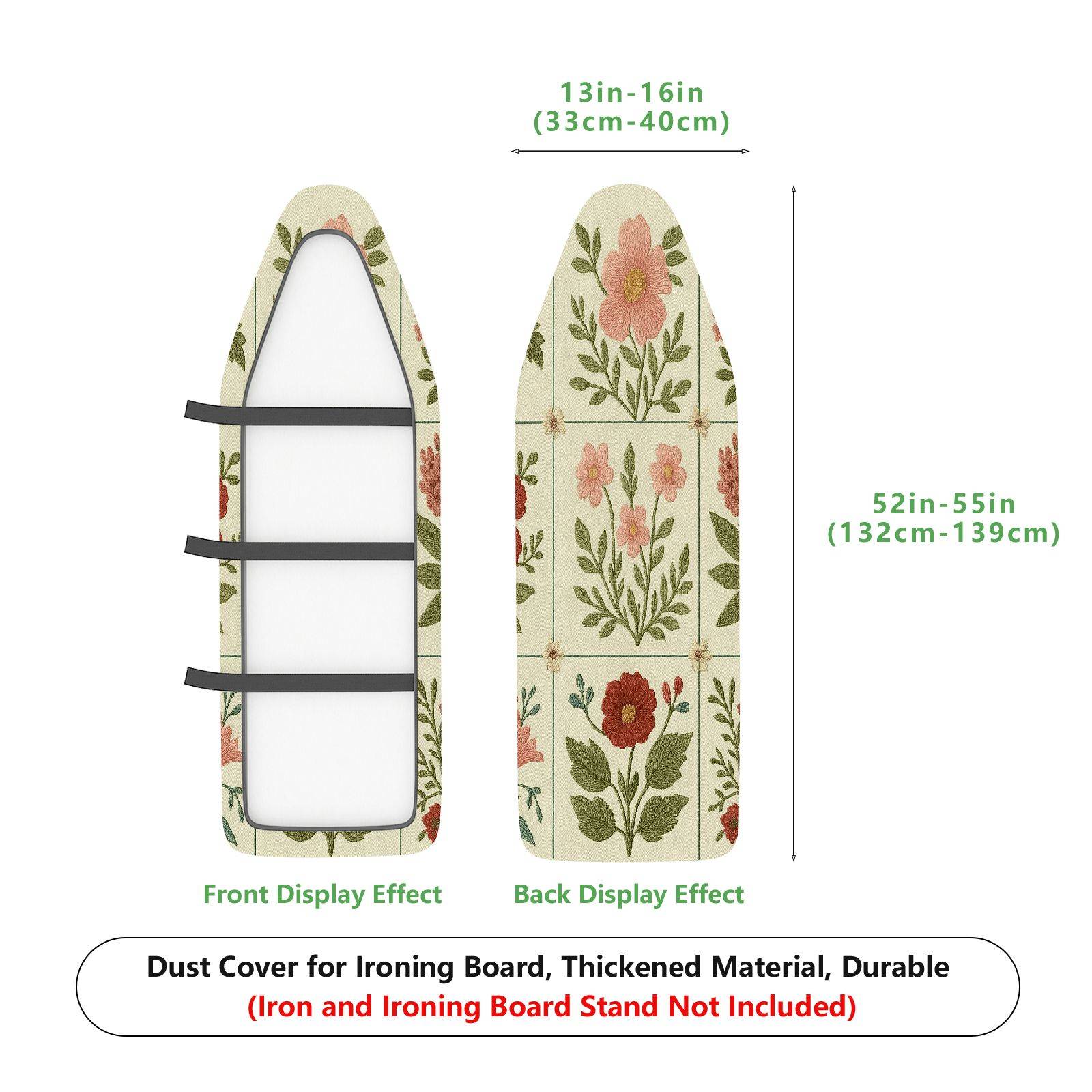 1-Piece Floral Pattern Retro Vintage  Ironing Board Cover, Universal Size, Without Board