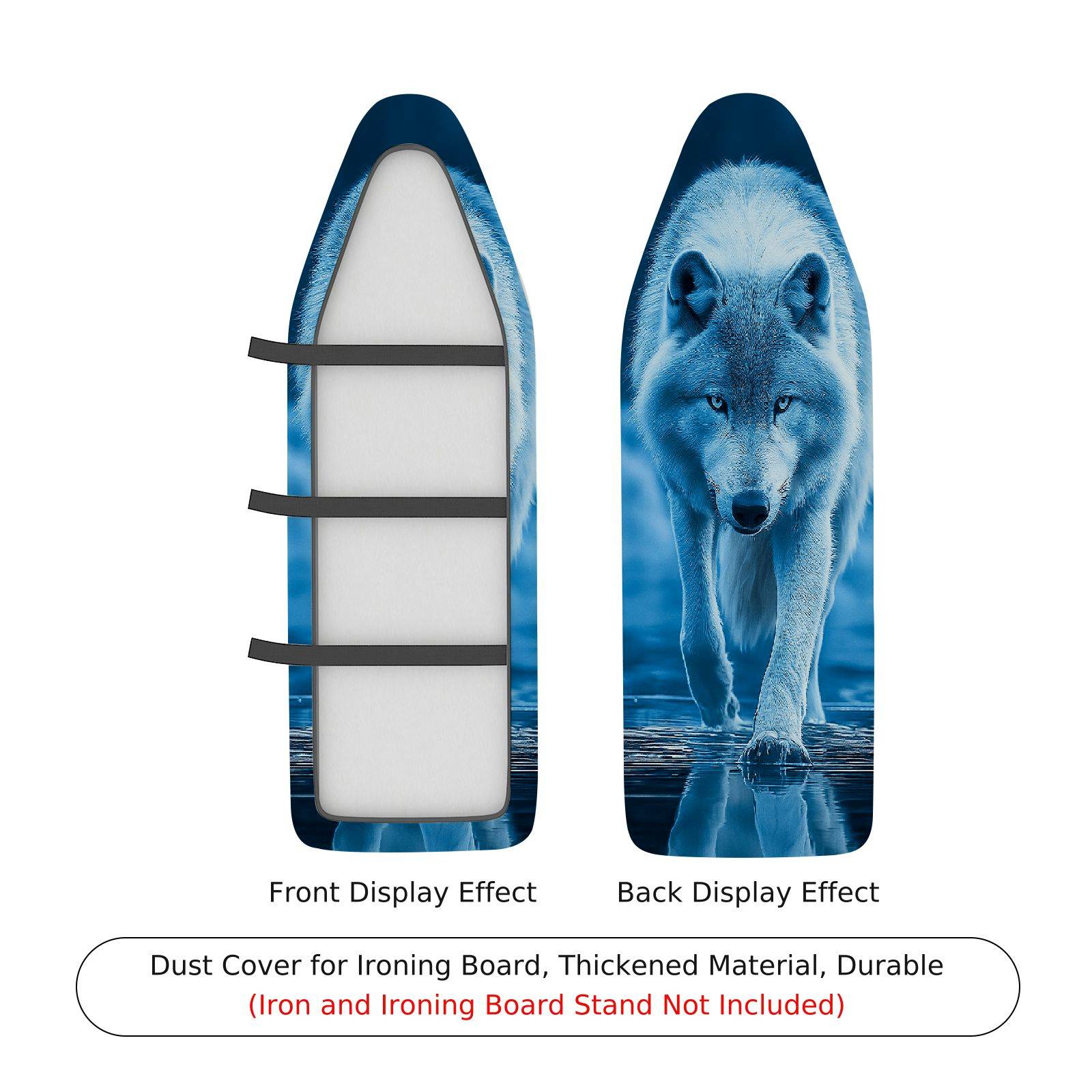 1-Piece Blue Wolf Nature Animal  Ironing Board Cover, Universal Size, Without Board