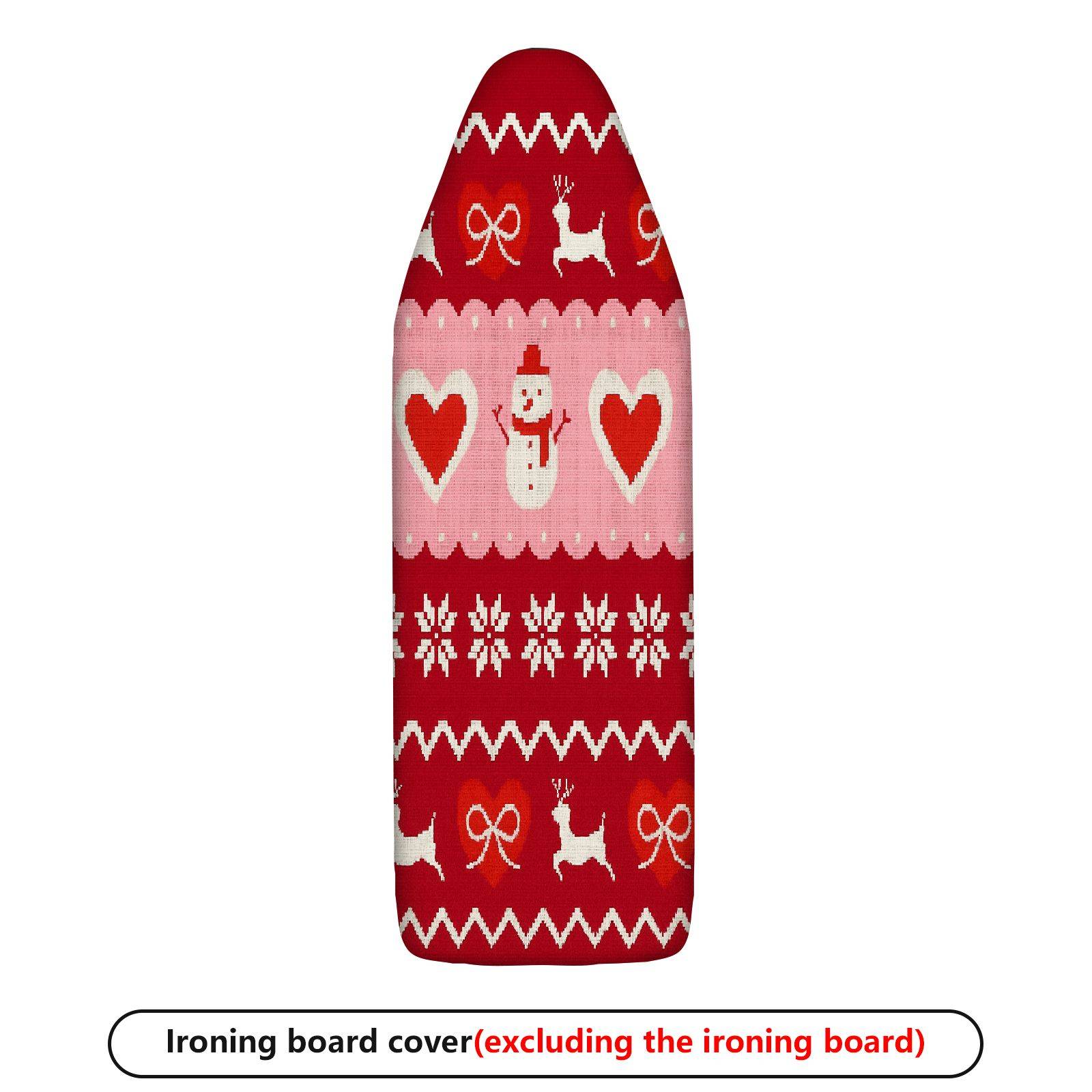 1-Piece Christmas Snowman Hearts  Ironing Board Cover, Universal Size, Without Board