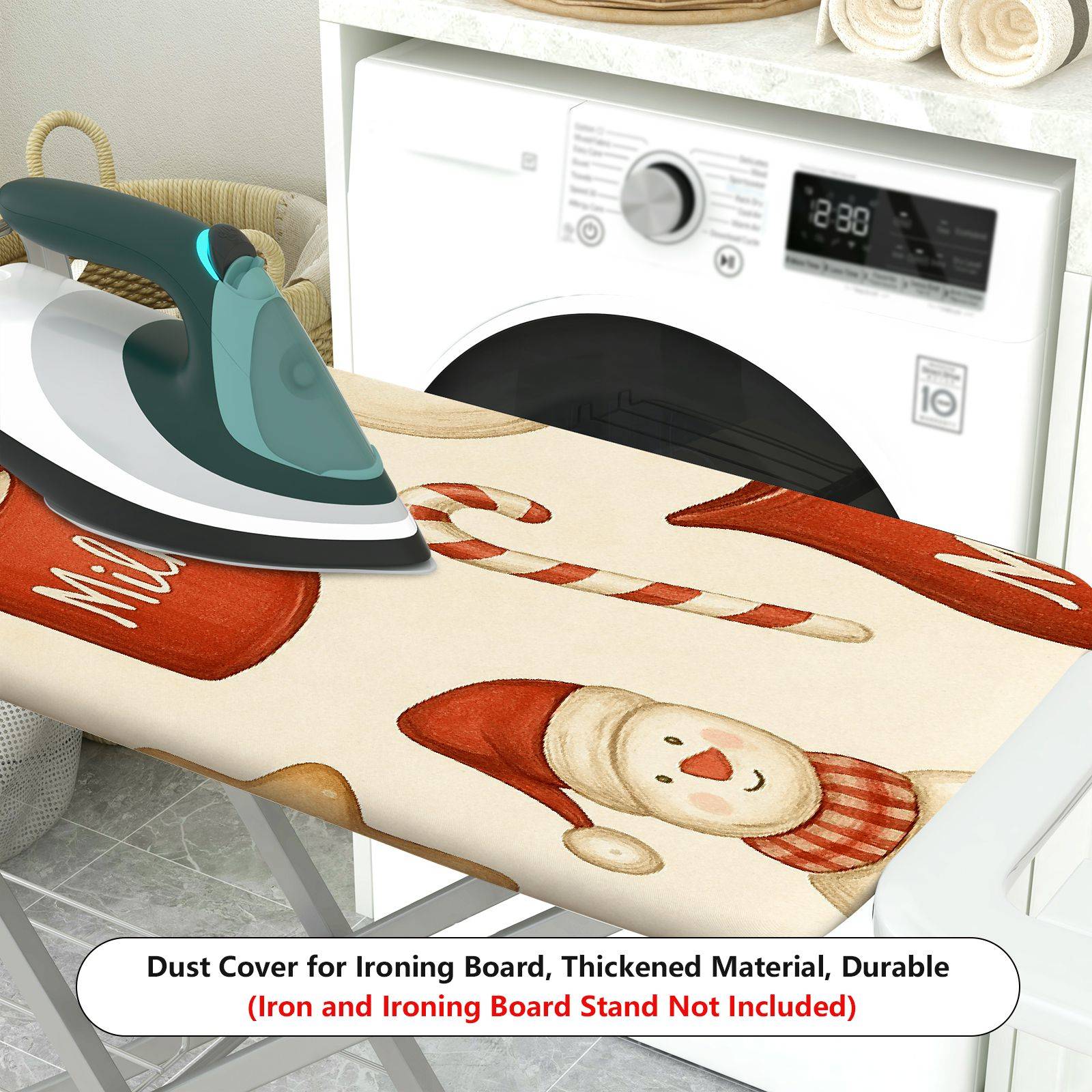 1-Piece Christmas Snowman Cookie Holiday  Ironing Board Cover, Universal Size, Without Board