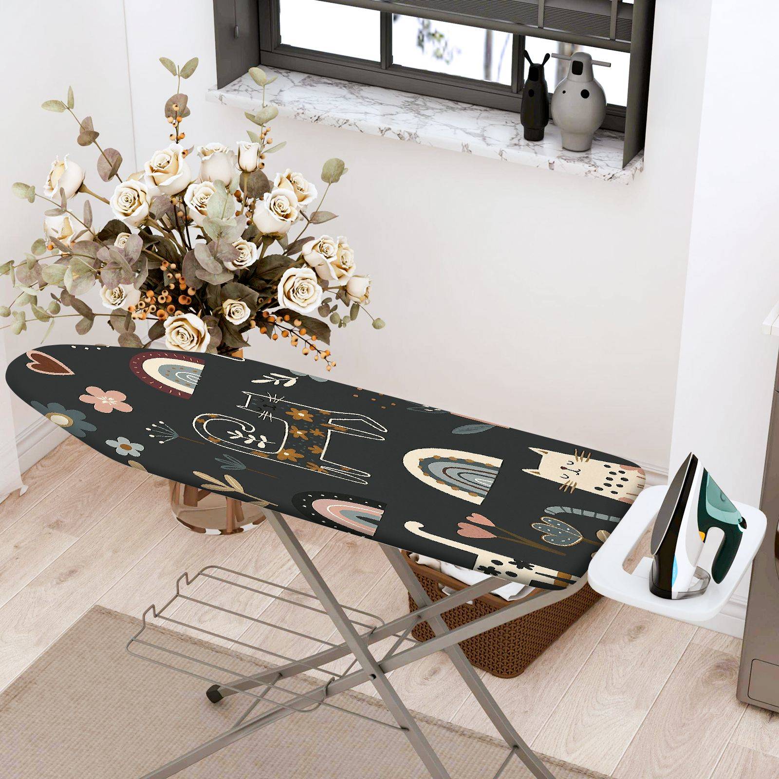 1-Piece Floral Animal Geometric  Ironing Board Cover, Universal Size, Without Board