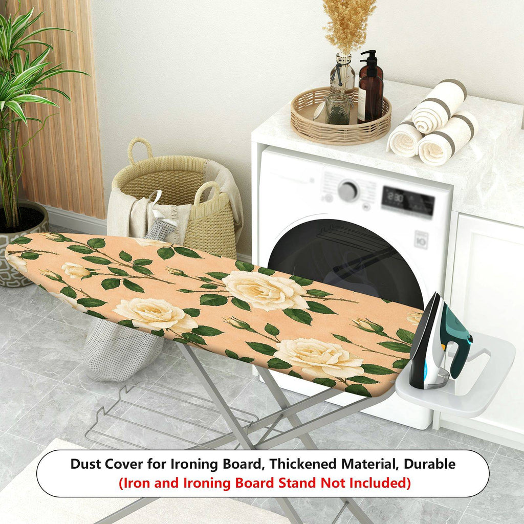 1-Piece Floral Rose Pattern Beige  Ironing Board Cover, Universal Size, Without Board