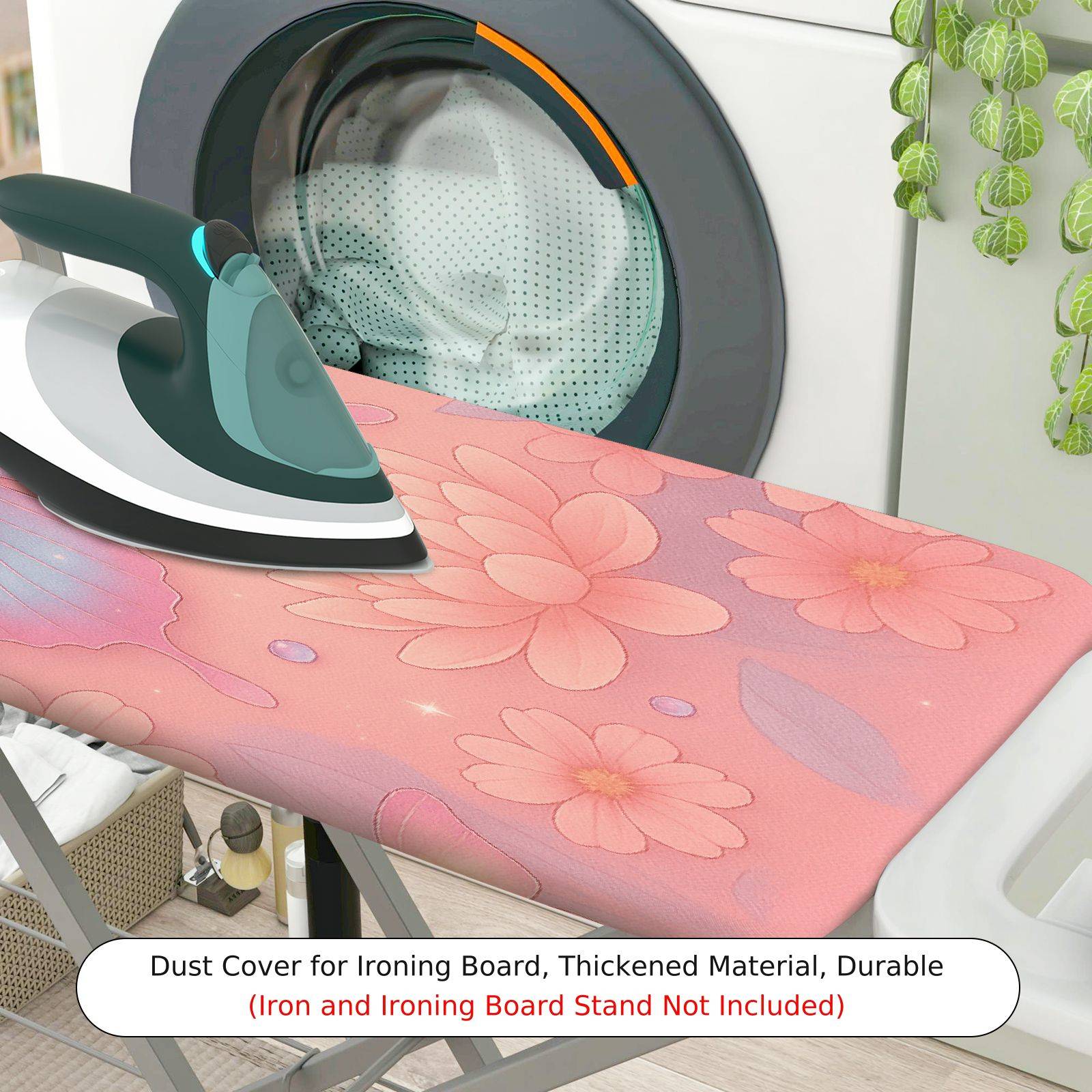 1-Piece Butterfly Floral Pink  Ironing Board Cover, Universal Size, Without Board