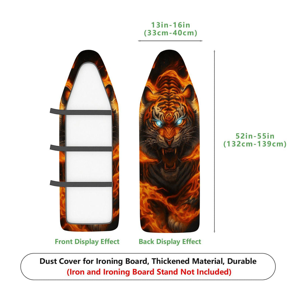 1-Piece Fire Tiger Animal Artistic  Ironing Board Cover, Universal Size, Without Board