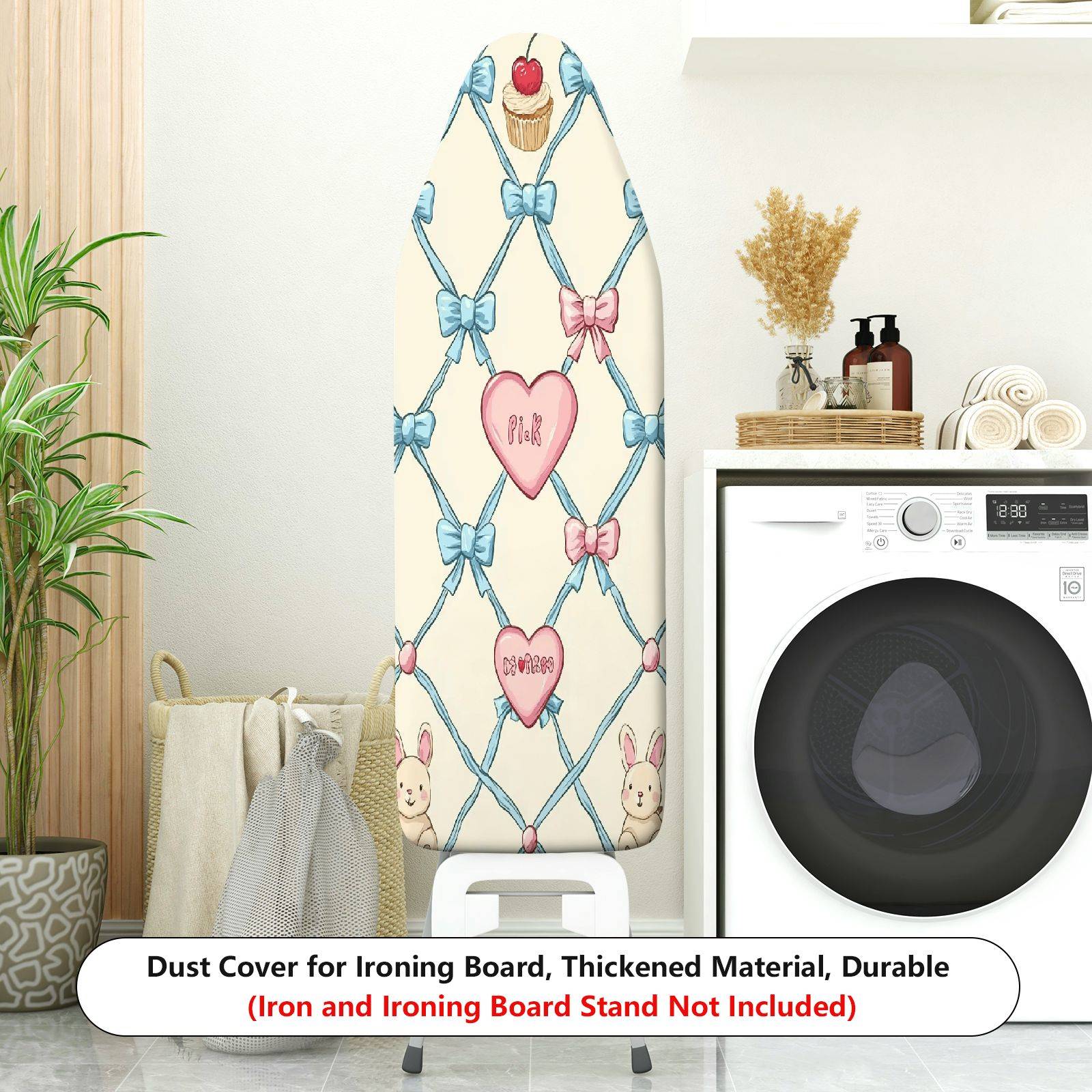 1-Piece Cute Bow Heart Animal  Ironing Board Cover, Universal Size, Without Board