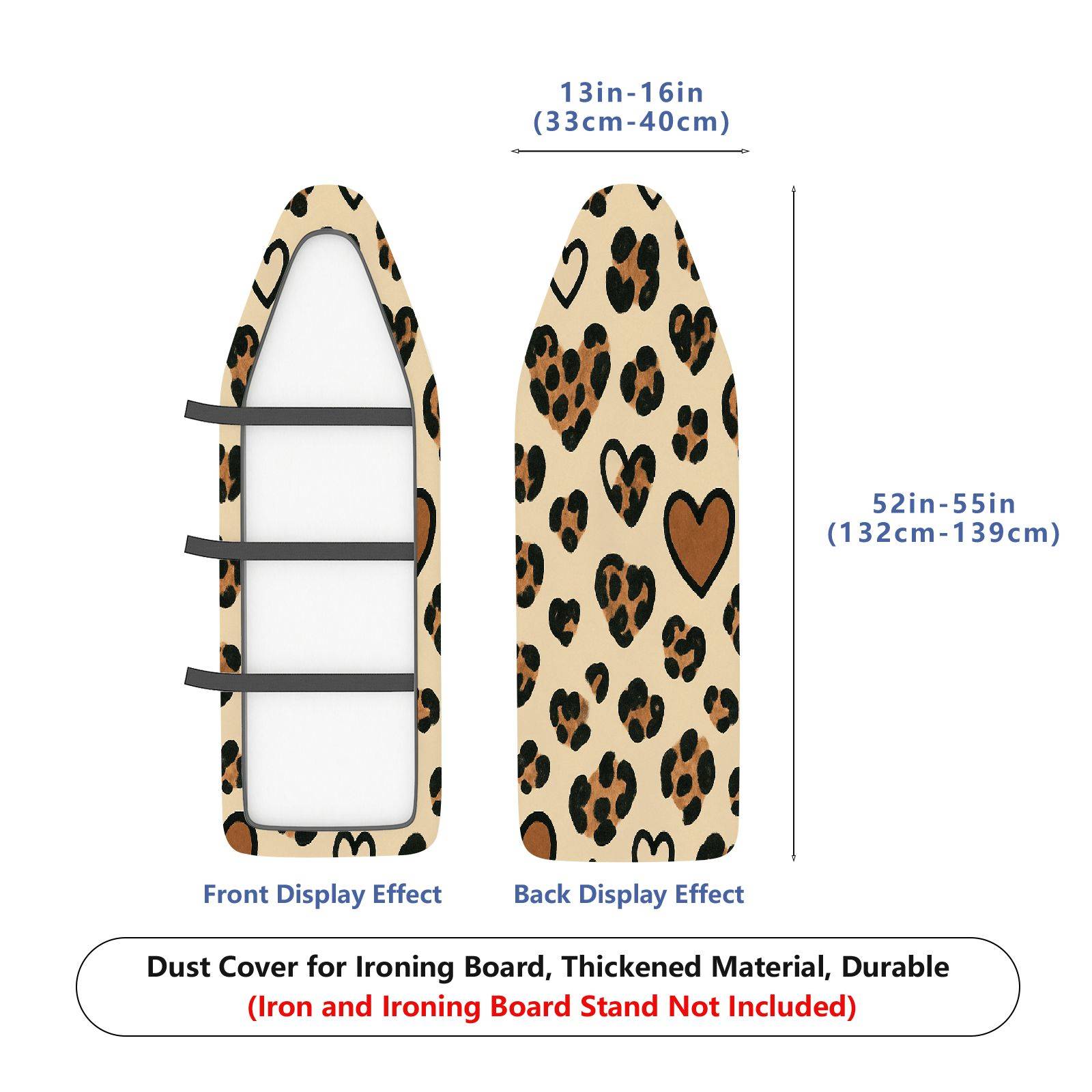 1-Piece Leopard Heart Print Animal Pattern  Ironing Board Cover, Universal Size, Without Board