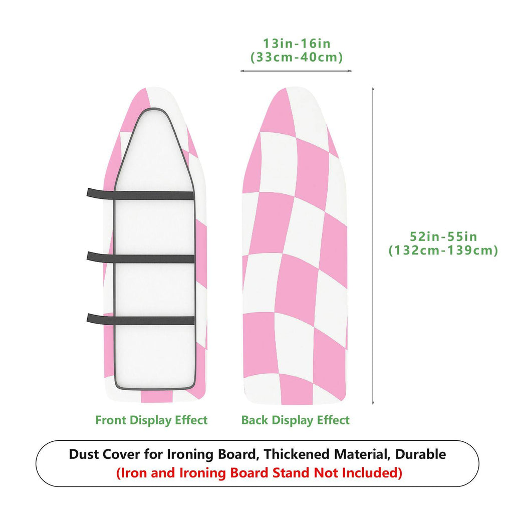 1-Piece Pink Checkerboard Geometric Pattern  Ironing Board Cover, Universal Size, Without Board
