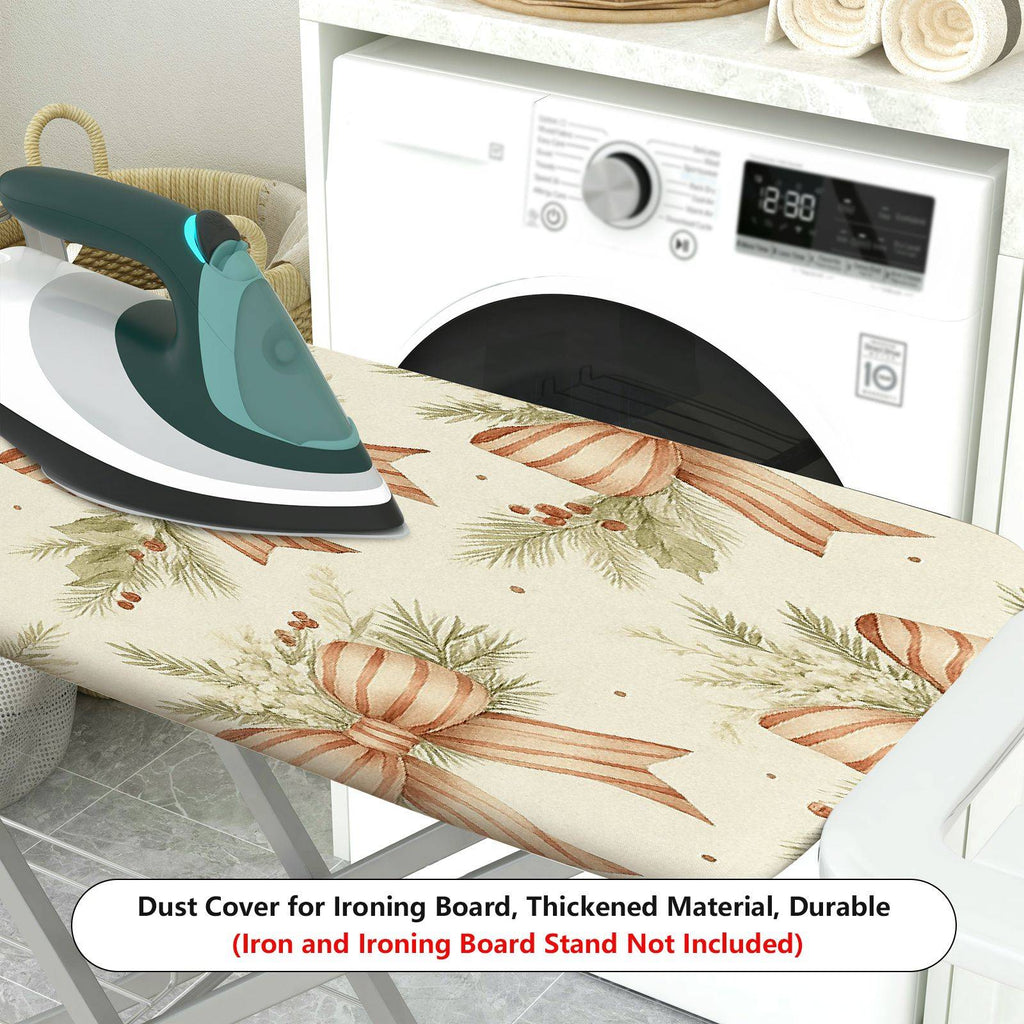 1-Piece Festive Ribbon Pinecone Christmas  Ironing Board Cover, Universal Size, Without Board