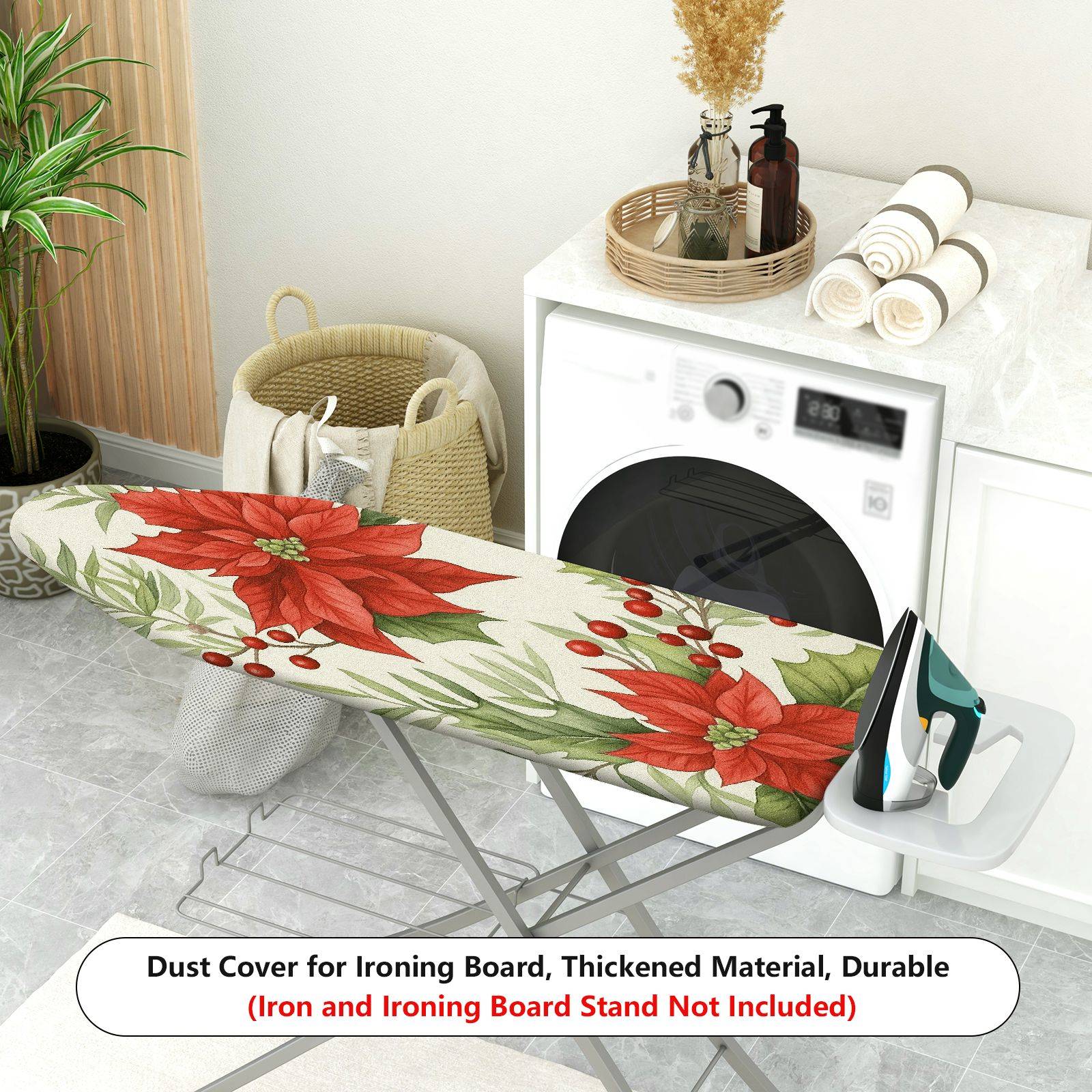 1-Piece Christmas Floral Festive  Ironing Board Cover, Universal Size, Without Board